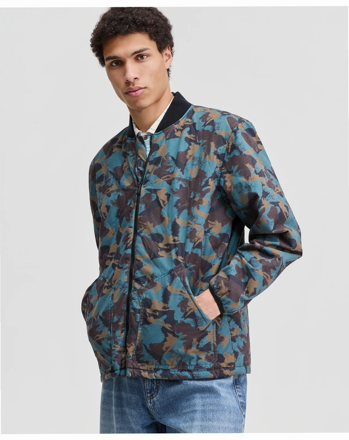 Men's Printed Quilted Bomber Jacket, Macy's Exclusive