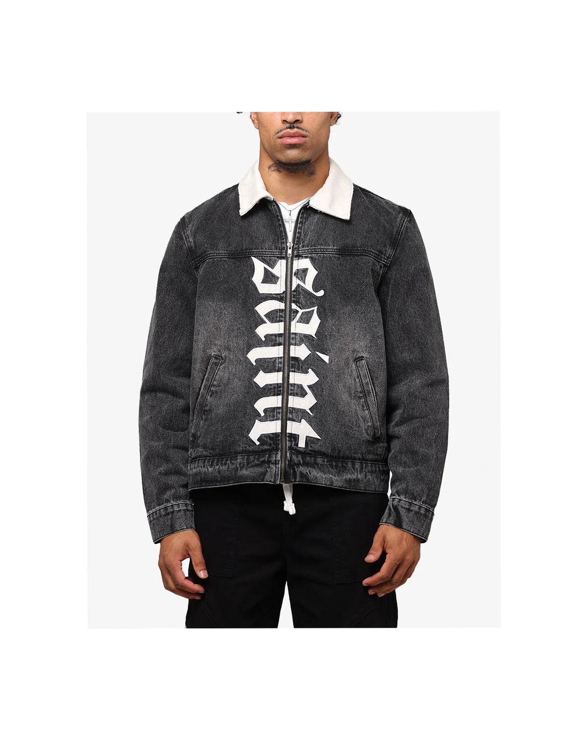 Men's Gothic Distressed Denim Jacket