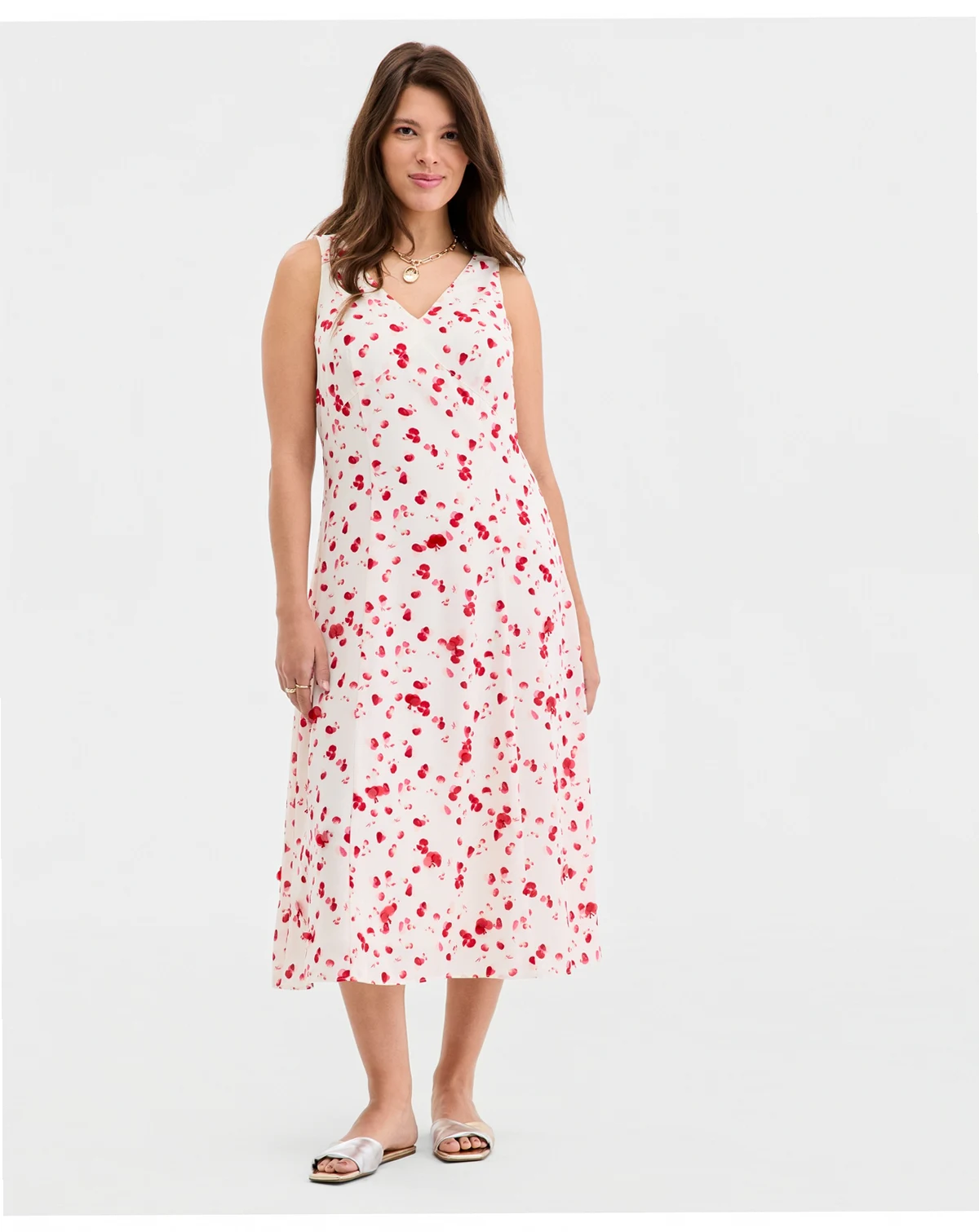 Women's Soft Petal Print Embellished Slip Dress, Macy's Exclusive