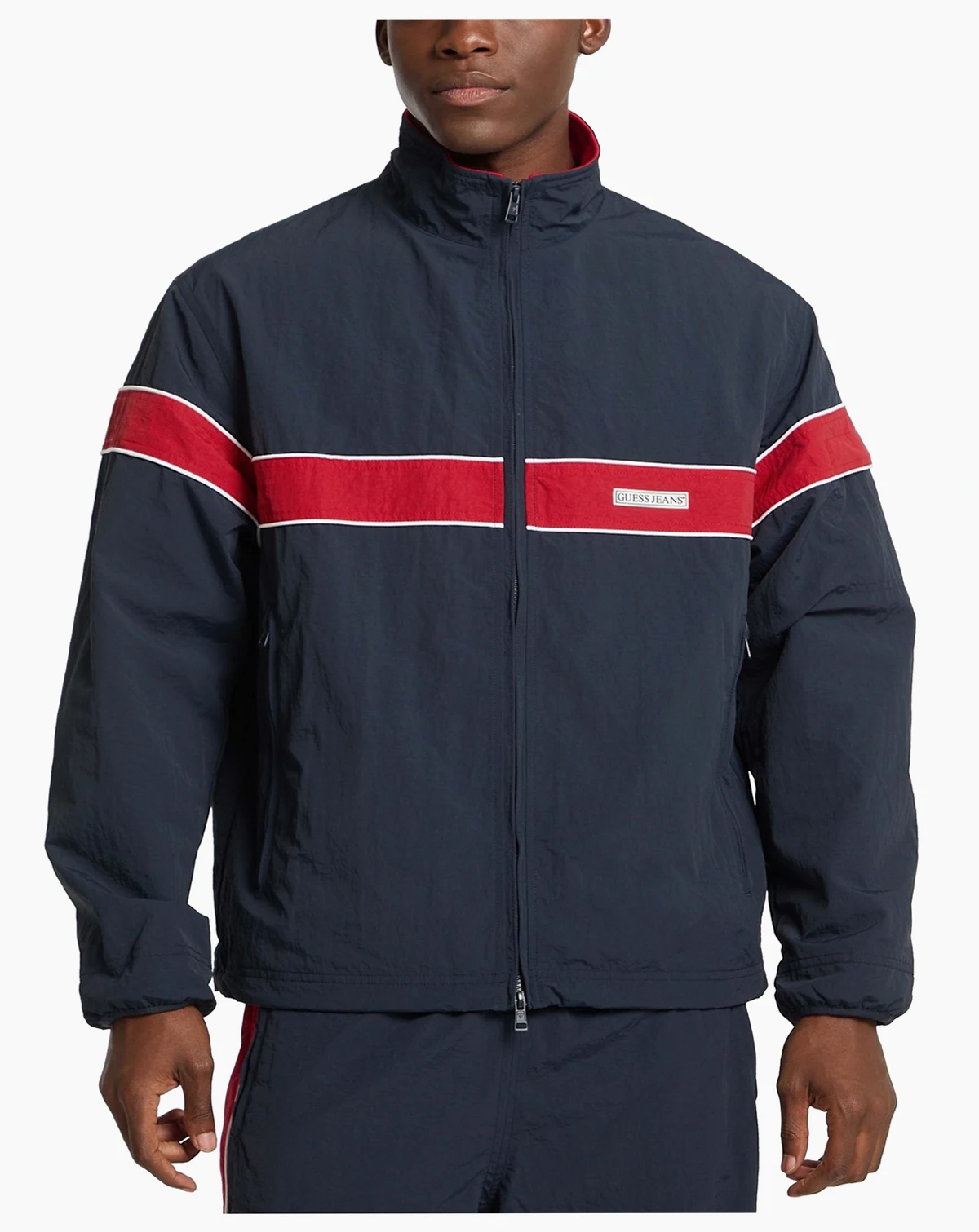 Men's Long Sleeve Mock Neck Windbreaker Jacket