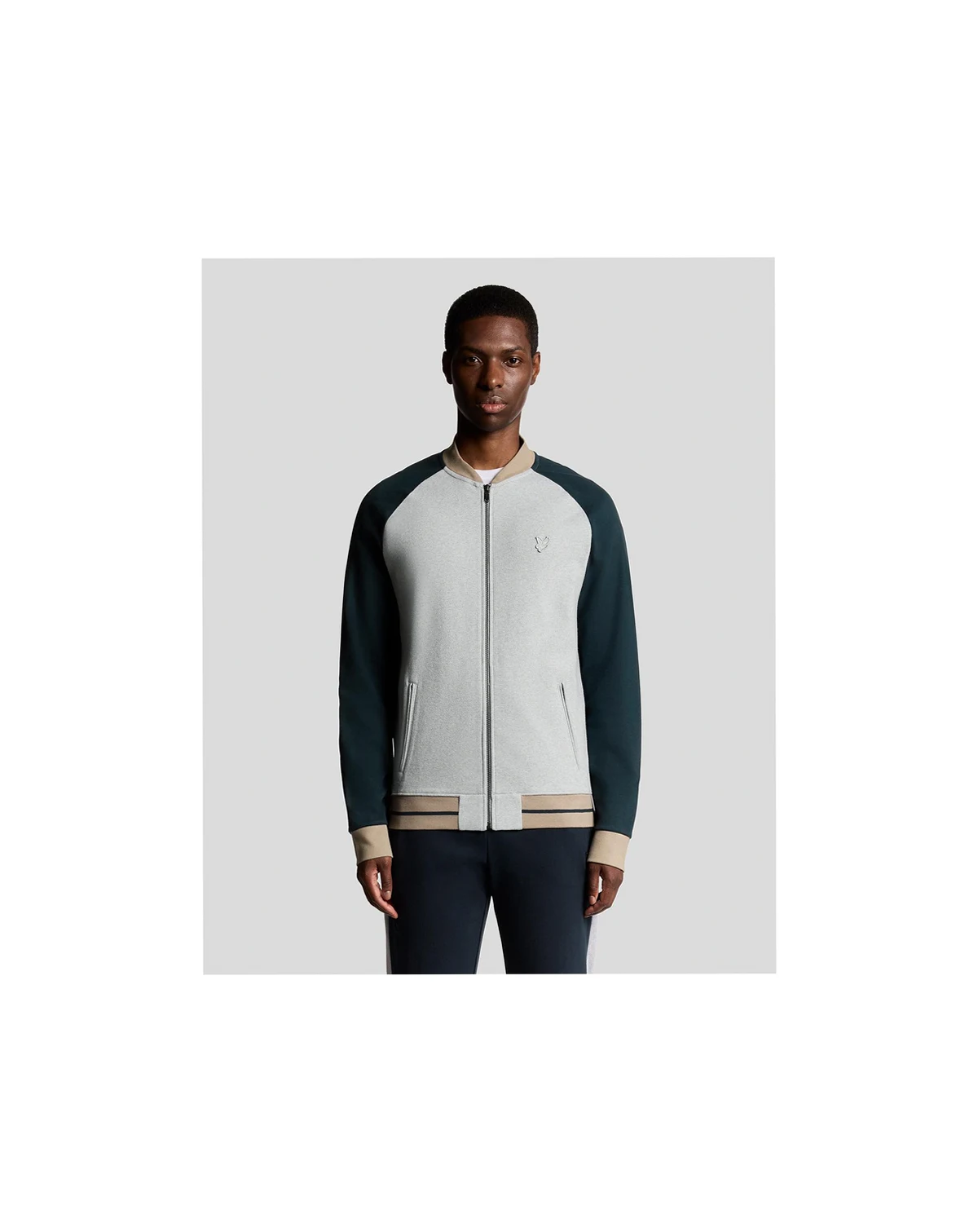 Men's Interlock Contrast Raglan Bomber Jacket