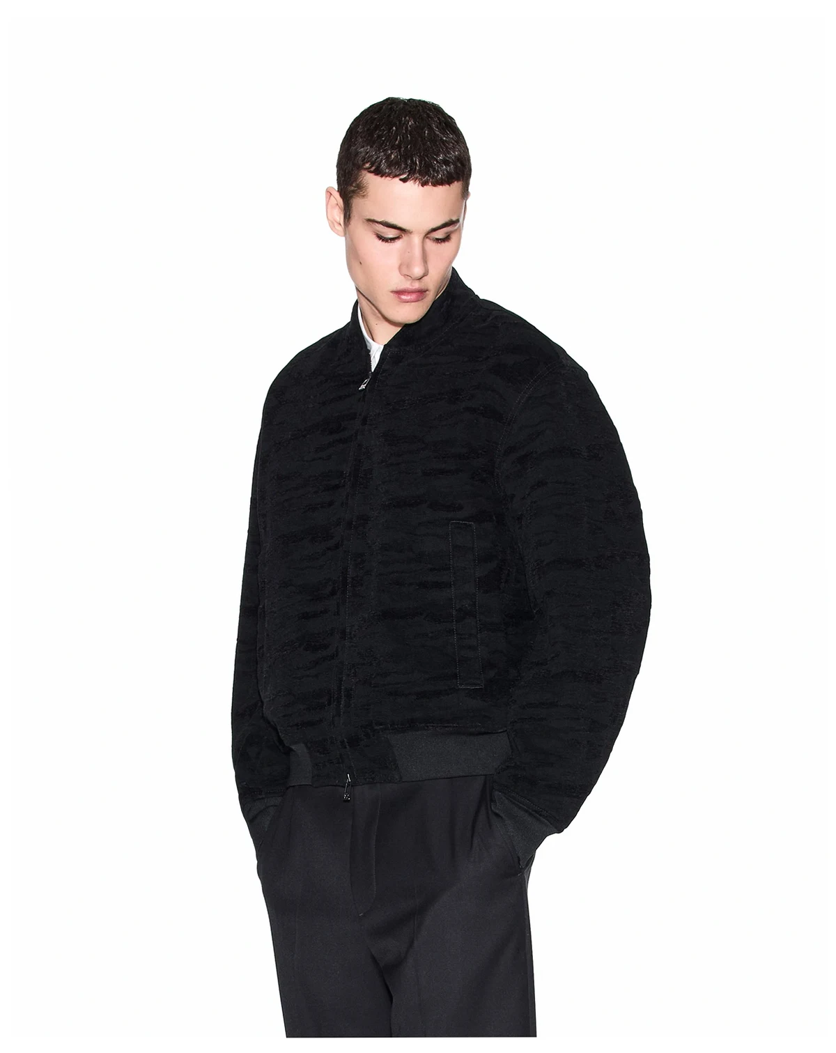 Men's Jacquard Camouflage Bomber Jacket