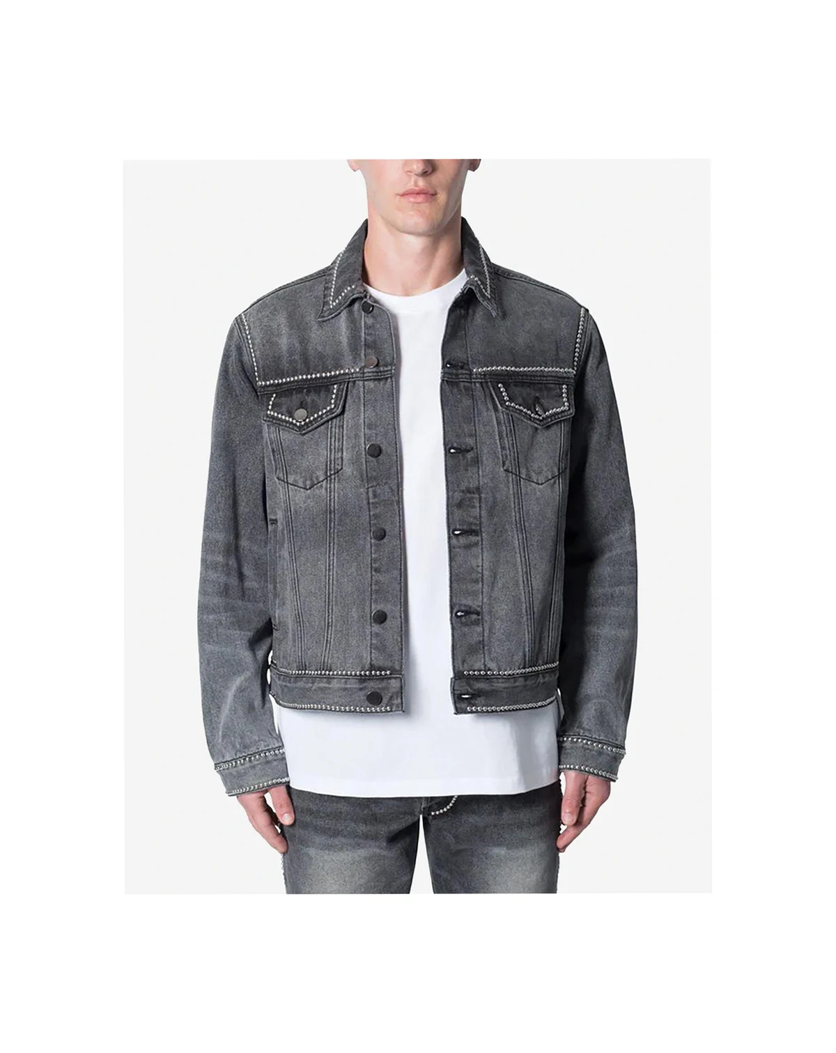 Men's Flat Studded Trucker Jacket