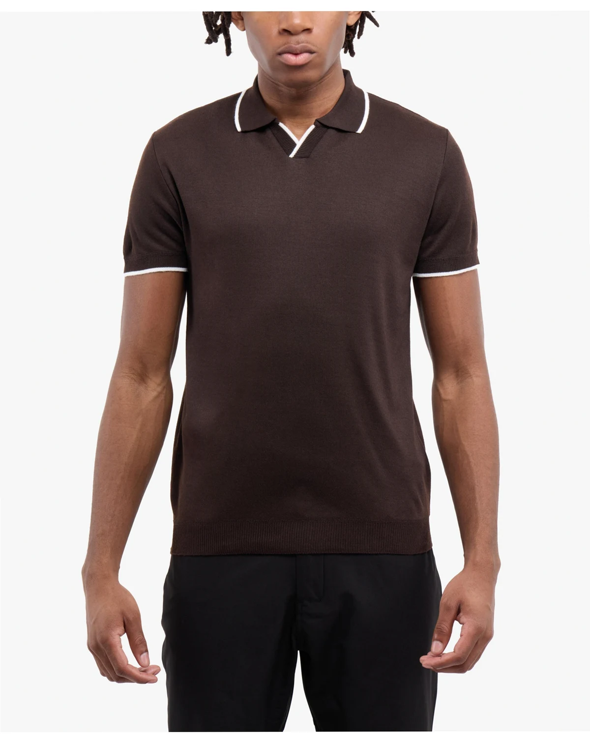 Men's Johnny Collar Short Sleeve Sweater Polo