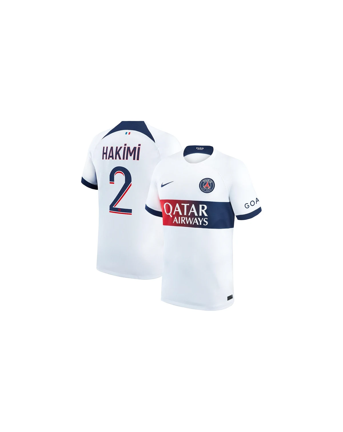 Men's Achraf Hakimi White Paris Saint-Germain 2023/24 Away Stadium Replica Player Jersey