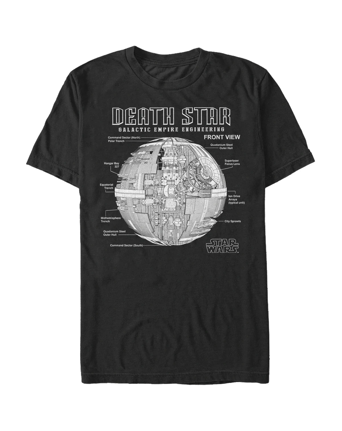 Star Wars Men's Classic Death Star Galactic Engineering Short Sleeve T-Shirt