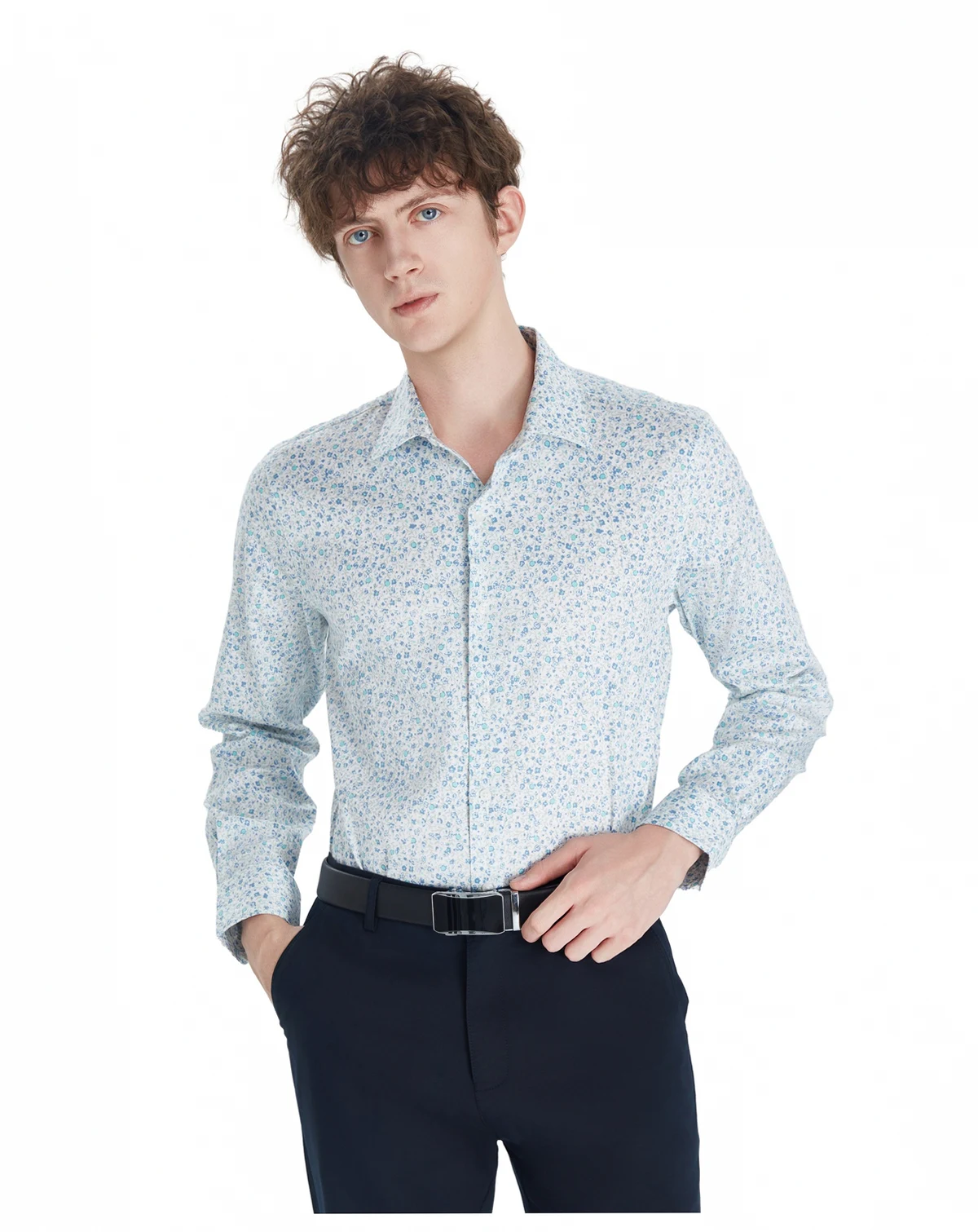 Men's Front Floral Print Dress Shirt, Macy's Exclusive