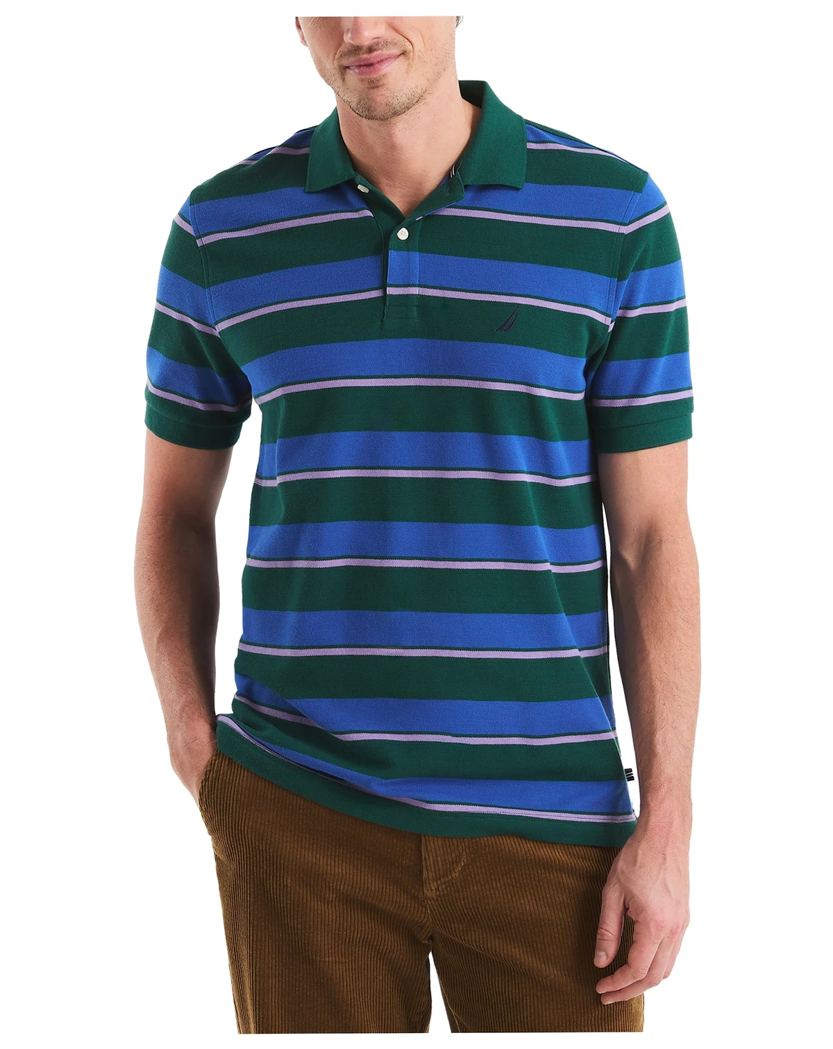 Men's Striped Classic-Fit Deck Polo Shirt