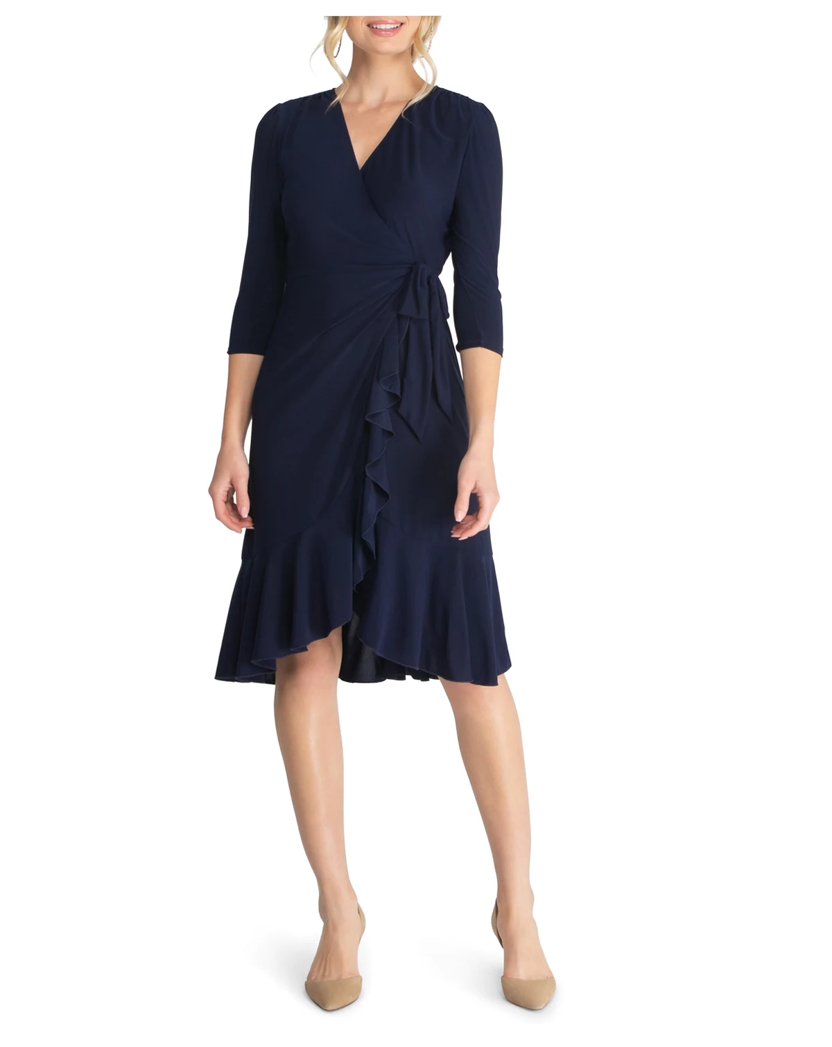 Women's Whimsy Ruffled Midi Wrap Dress