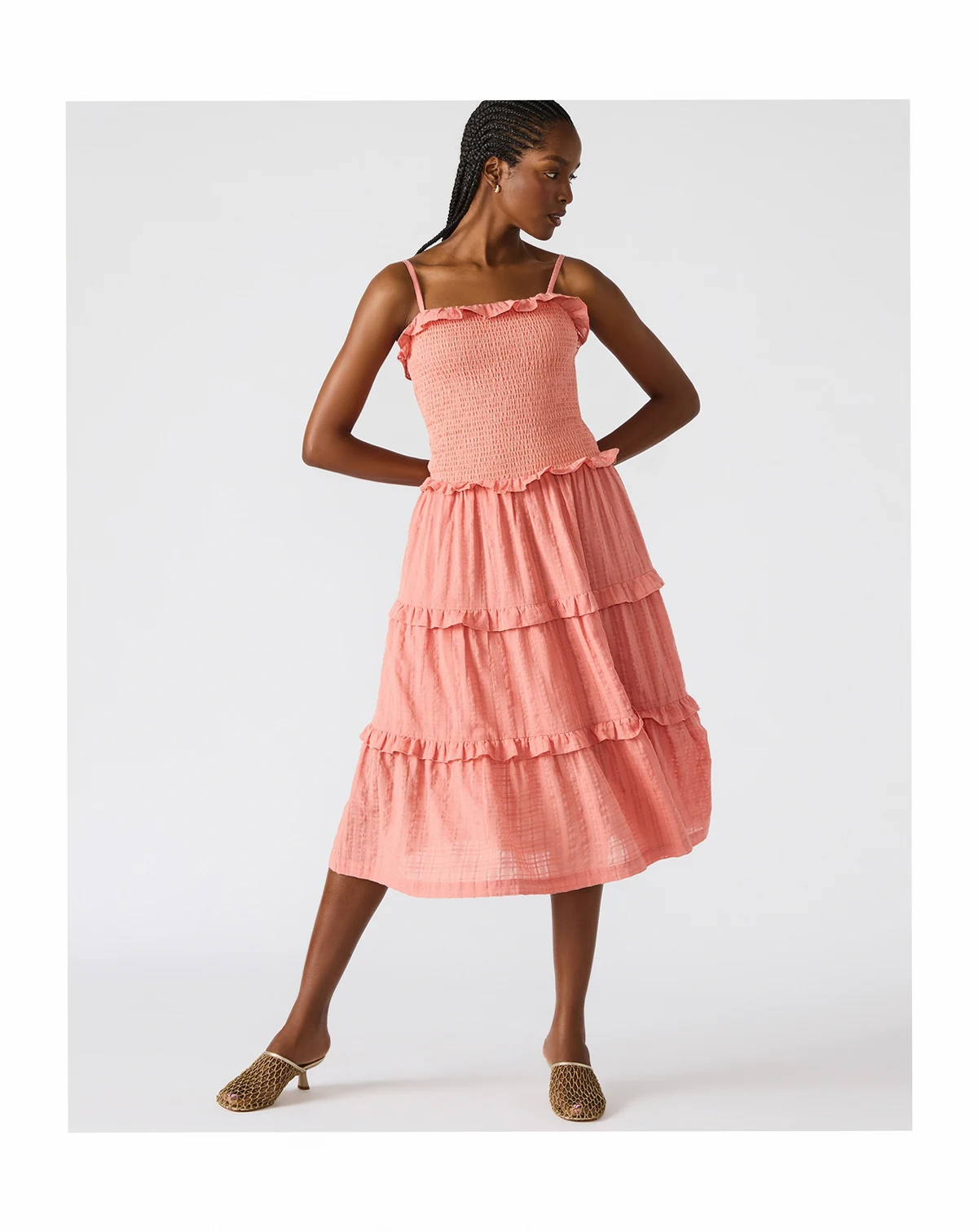 Women's Nash Smocked Tiered Midi Dress