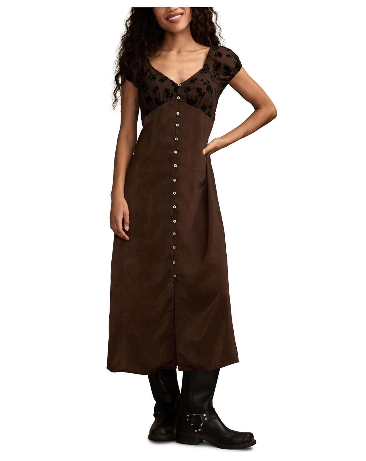 Women's Simone Velvet Burnout Midi Dress