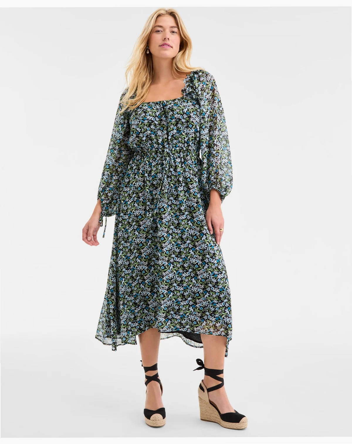 Women's Floral Femme Midi Dress, Exclusively at Macy's
