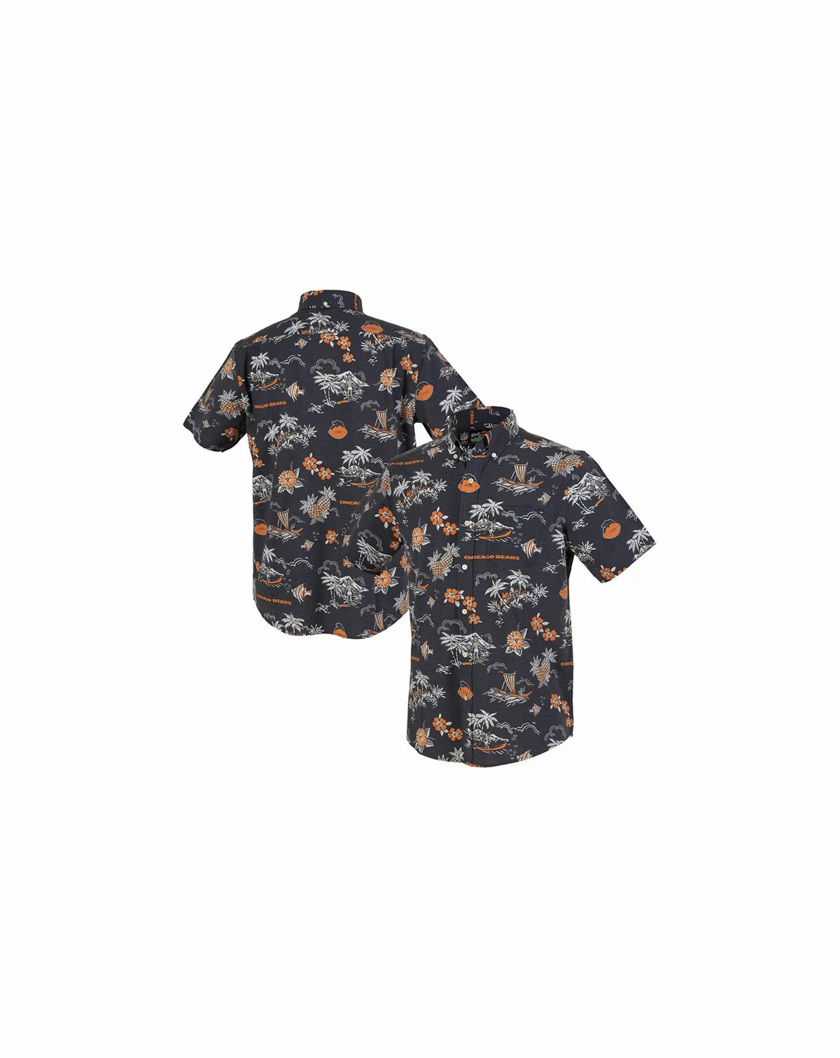Men's Navy Chicago Bears Throwback Kekai Performance Button-Down Shirt