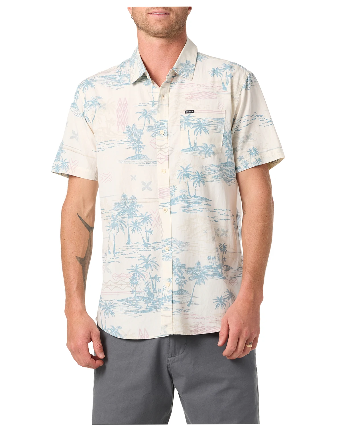 Men's Oasis Standard Short-Sleeve Printed Woven Shirt