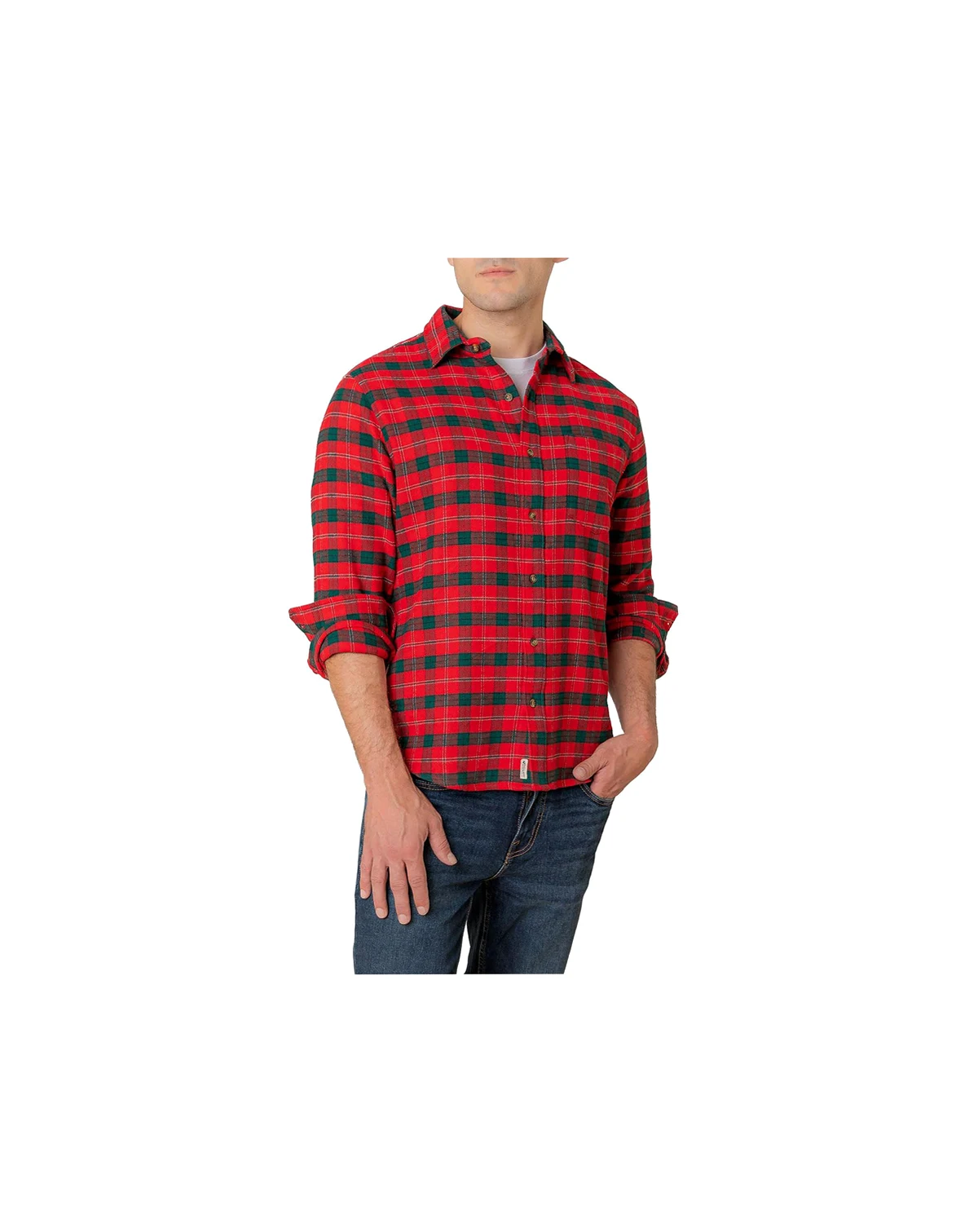 Men's Organic Long Sleeve Flannel Button Down Shirt