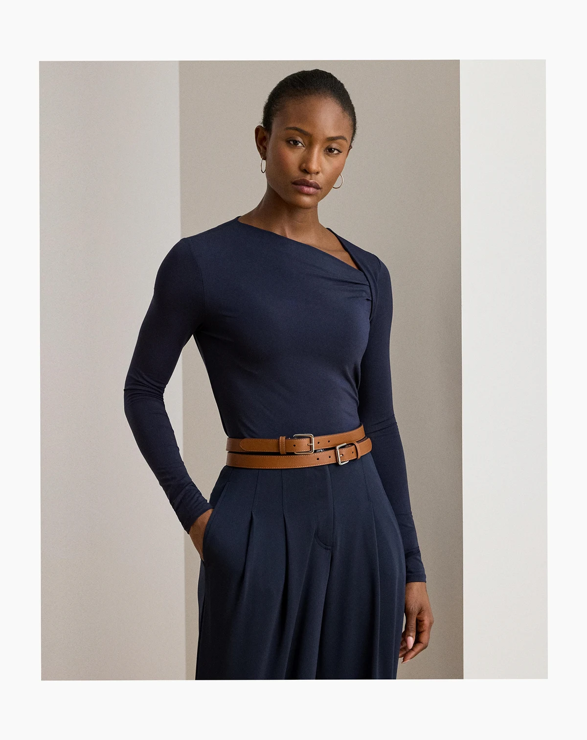 Women's Stretch Jersey Asymmetrical Top