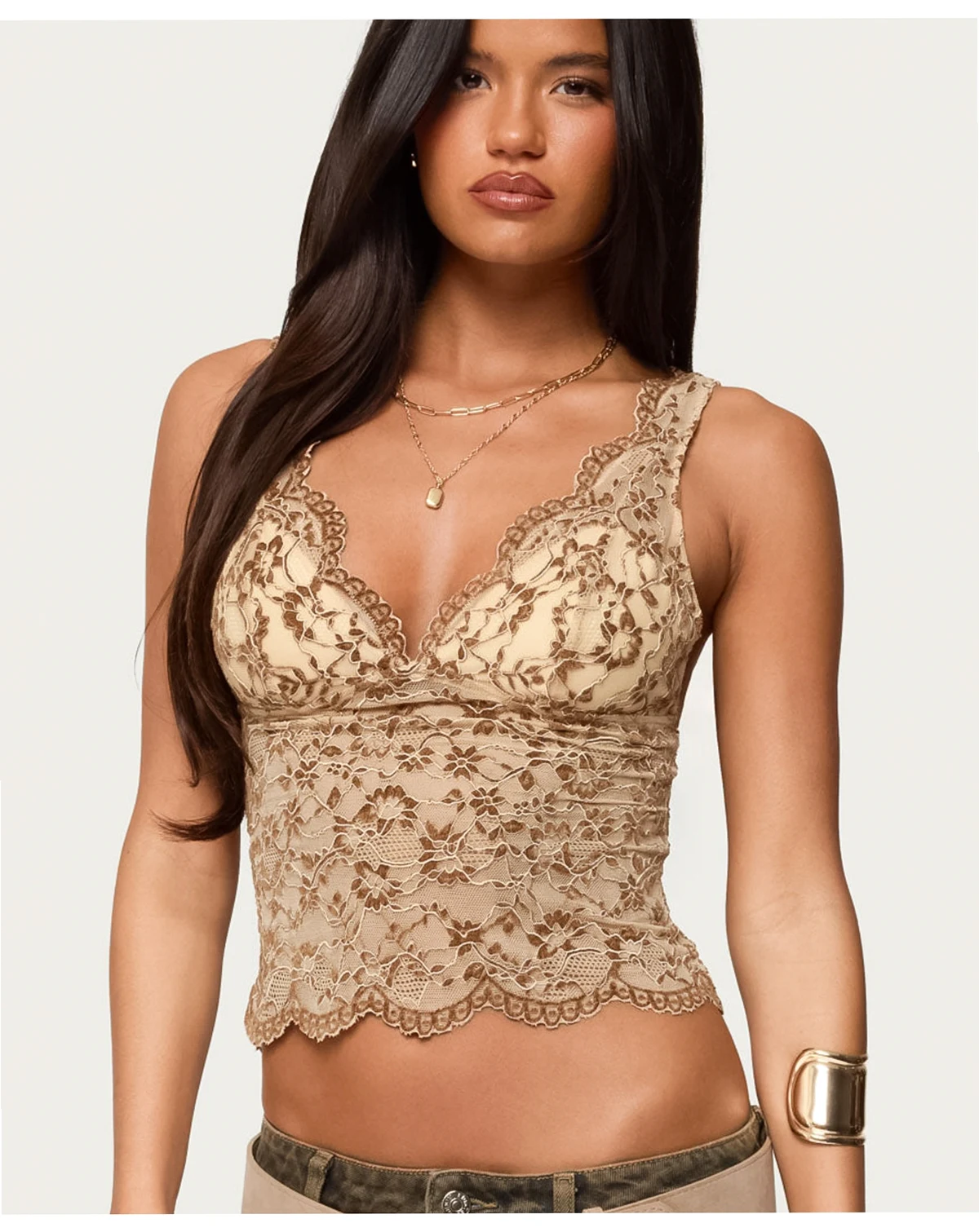 Women's Araura Lace Velvet Floral Top