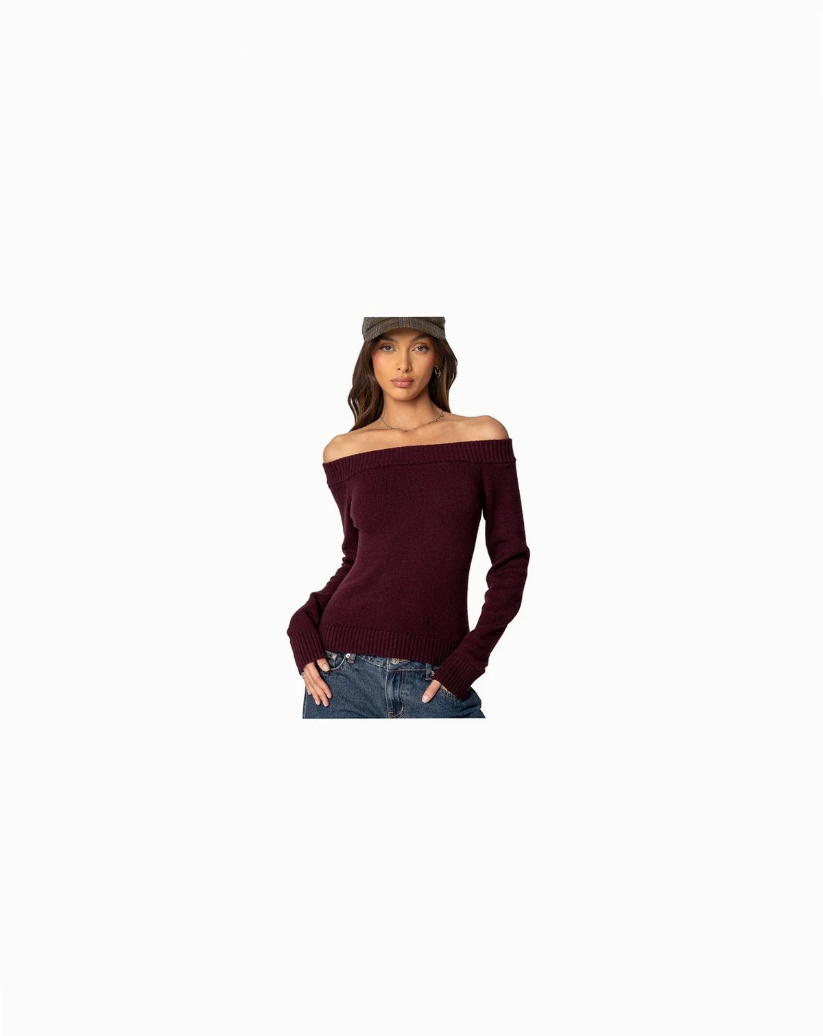 Womens Elona Off Shoulder Knit Top