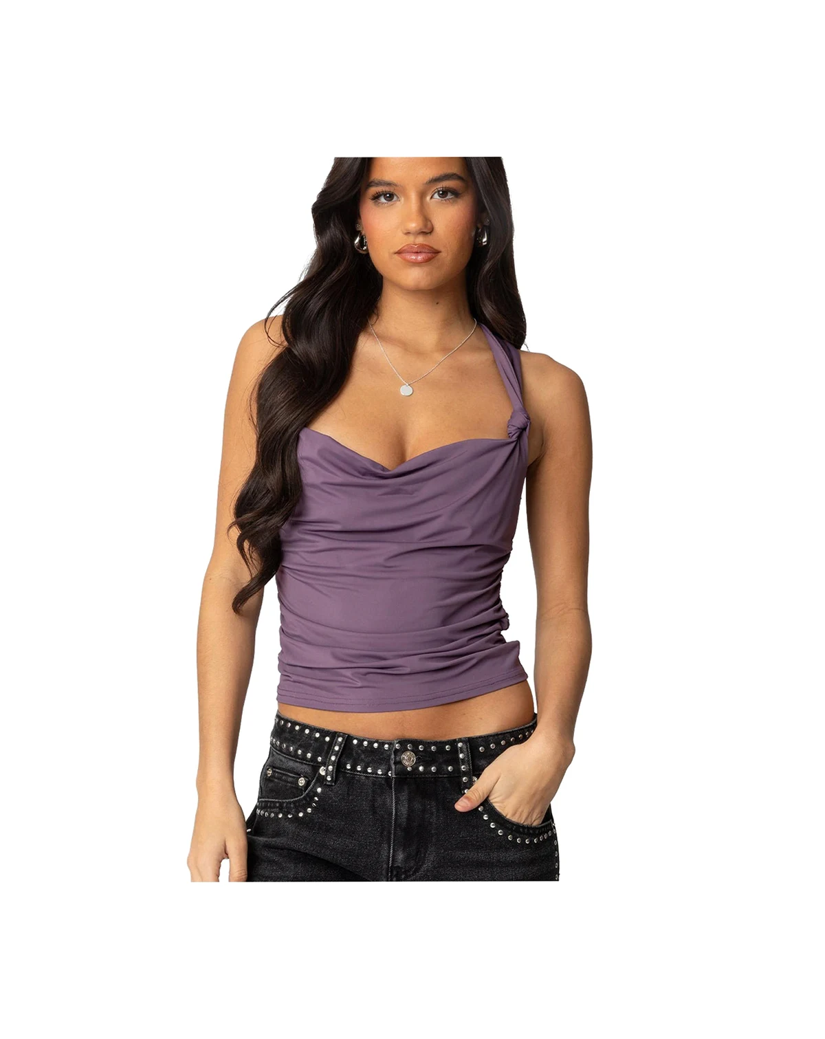 Women's Liza Knotted Cowl Neck Top