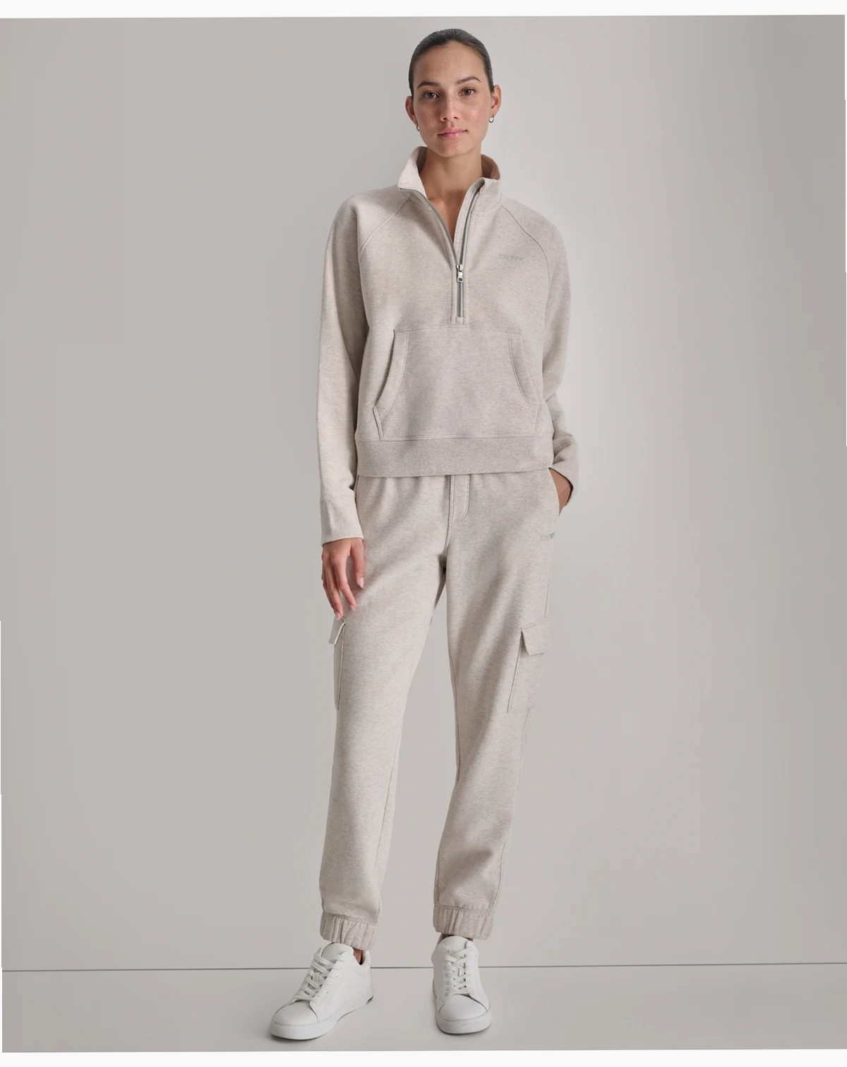 Women's Studded-Logo Half-Zip Sweatshirt