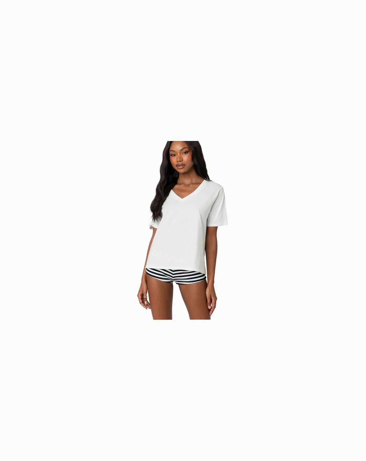 Loose fit V neck T shirt
