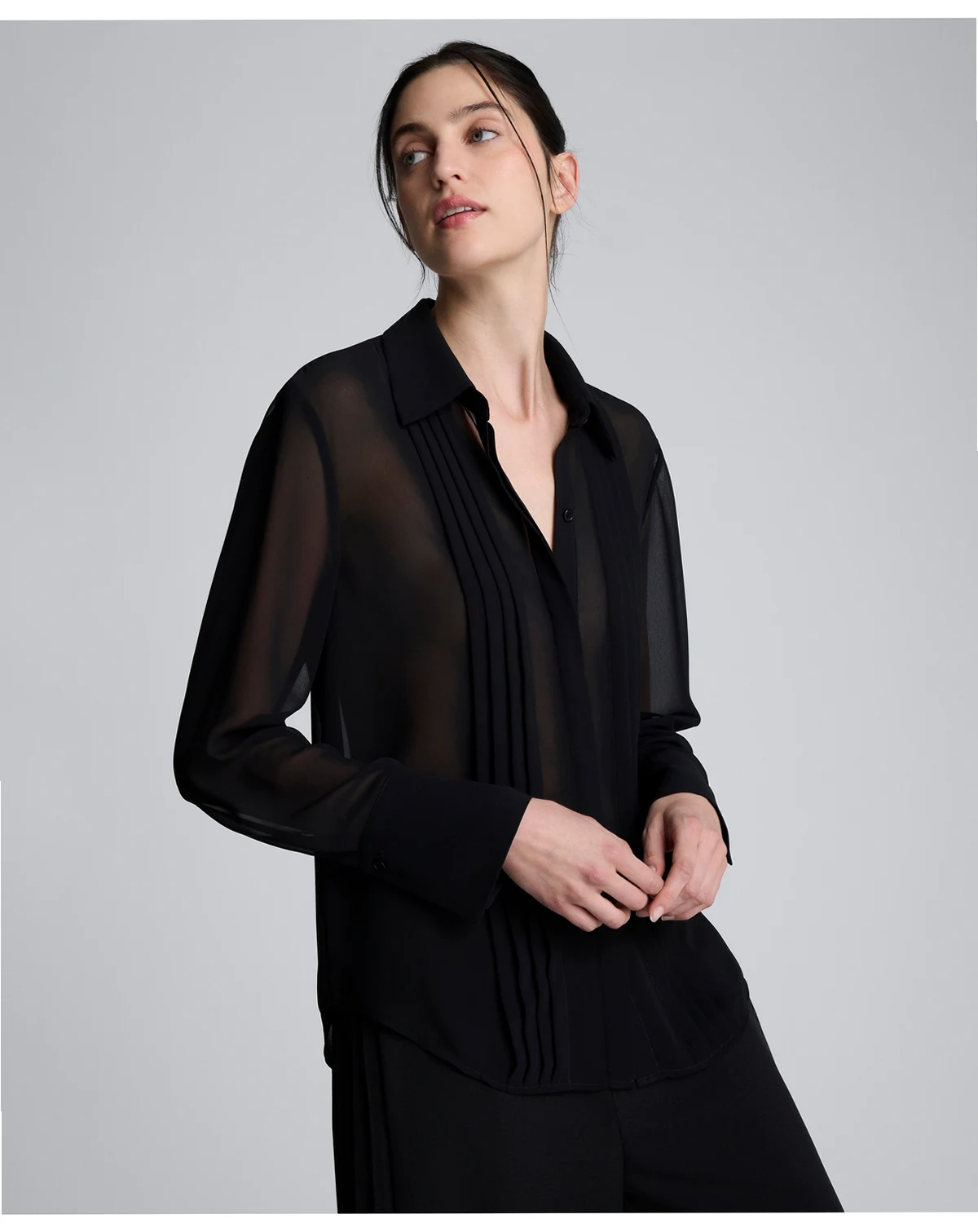 Women's Pleated Long Sleeve Top