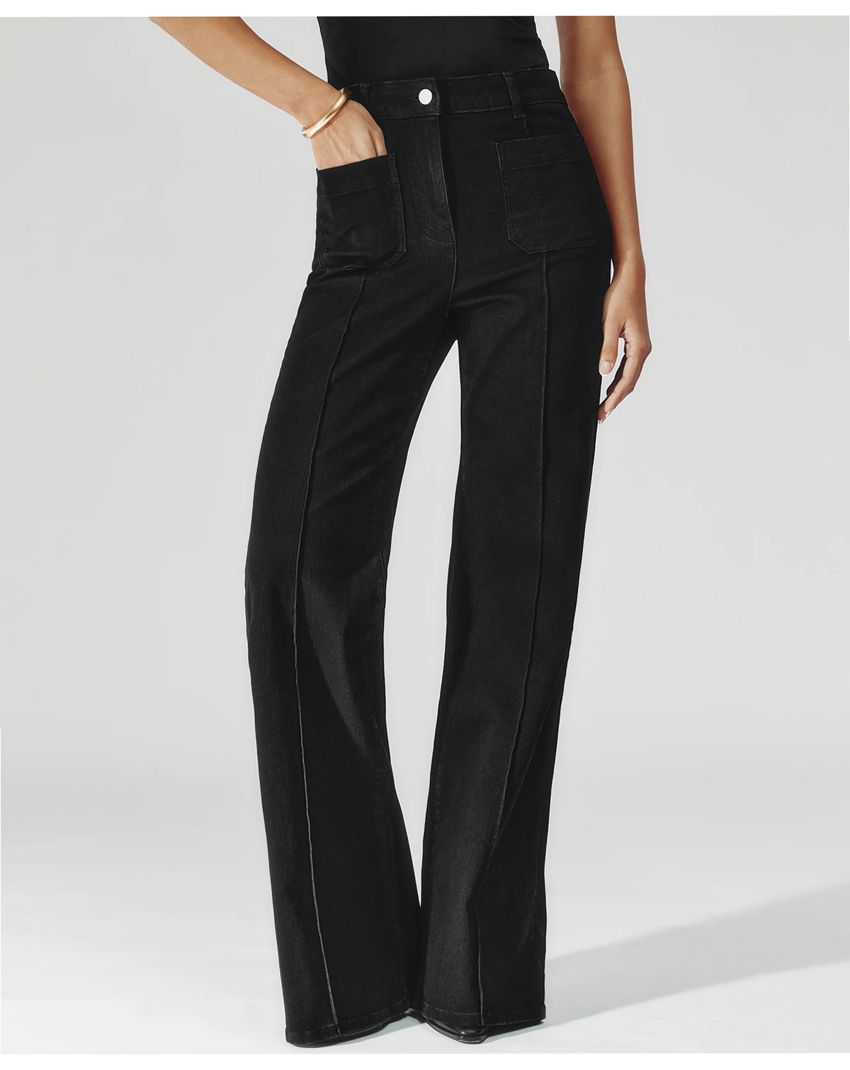 Women's Sakura Patch-Pocket Flare-Leg Jeans