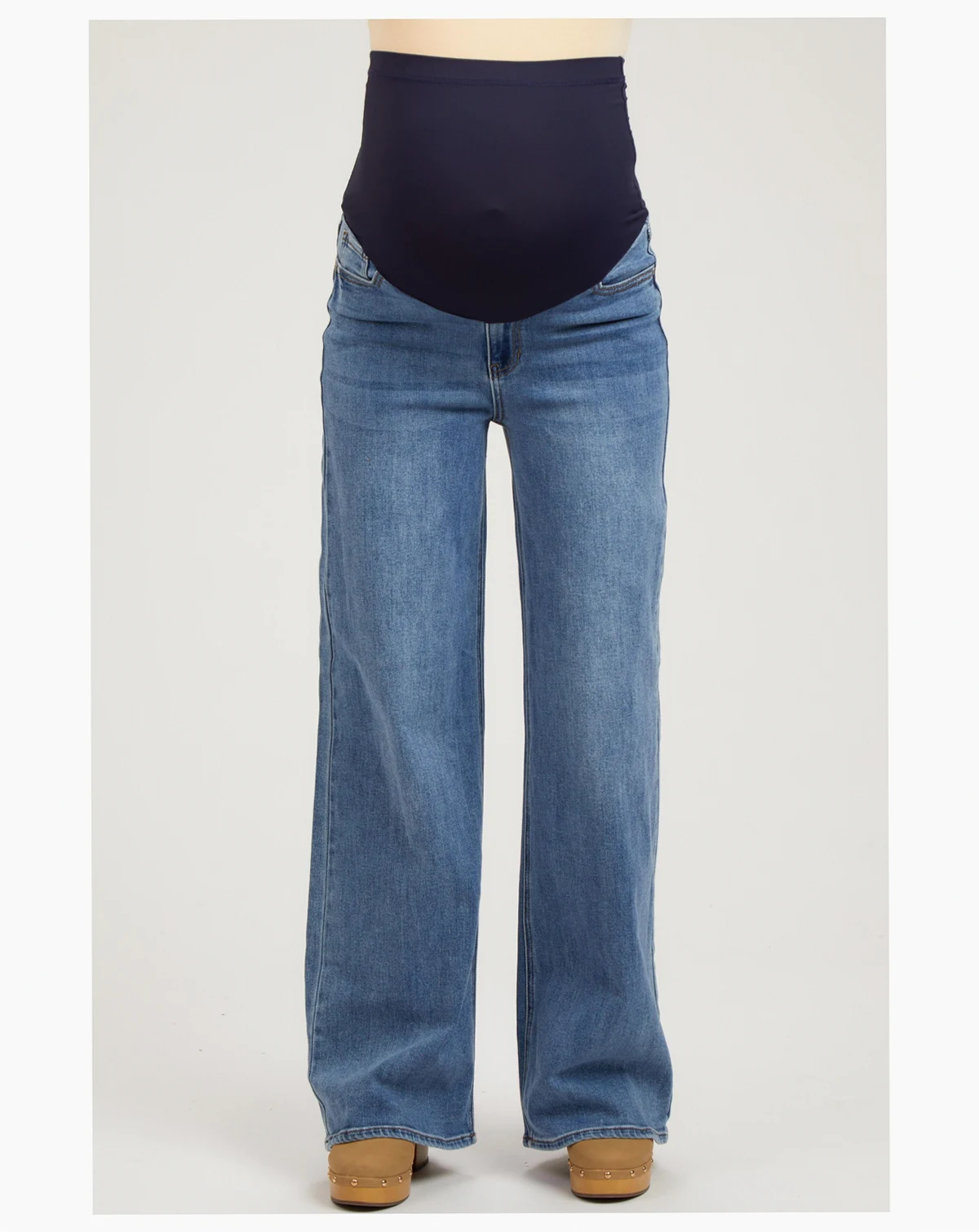 Blue Wide Leg Maternity Jeans