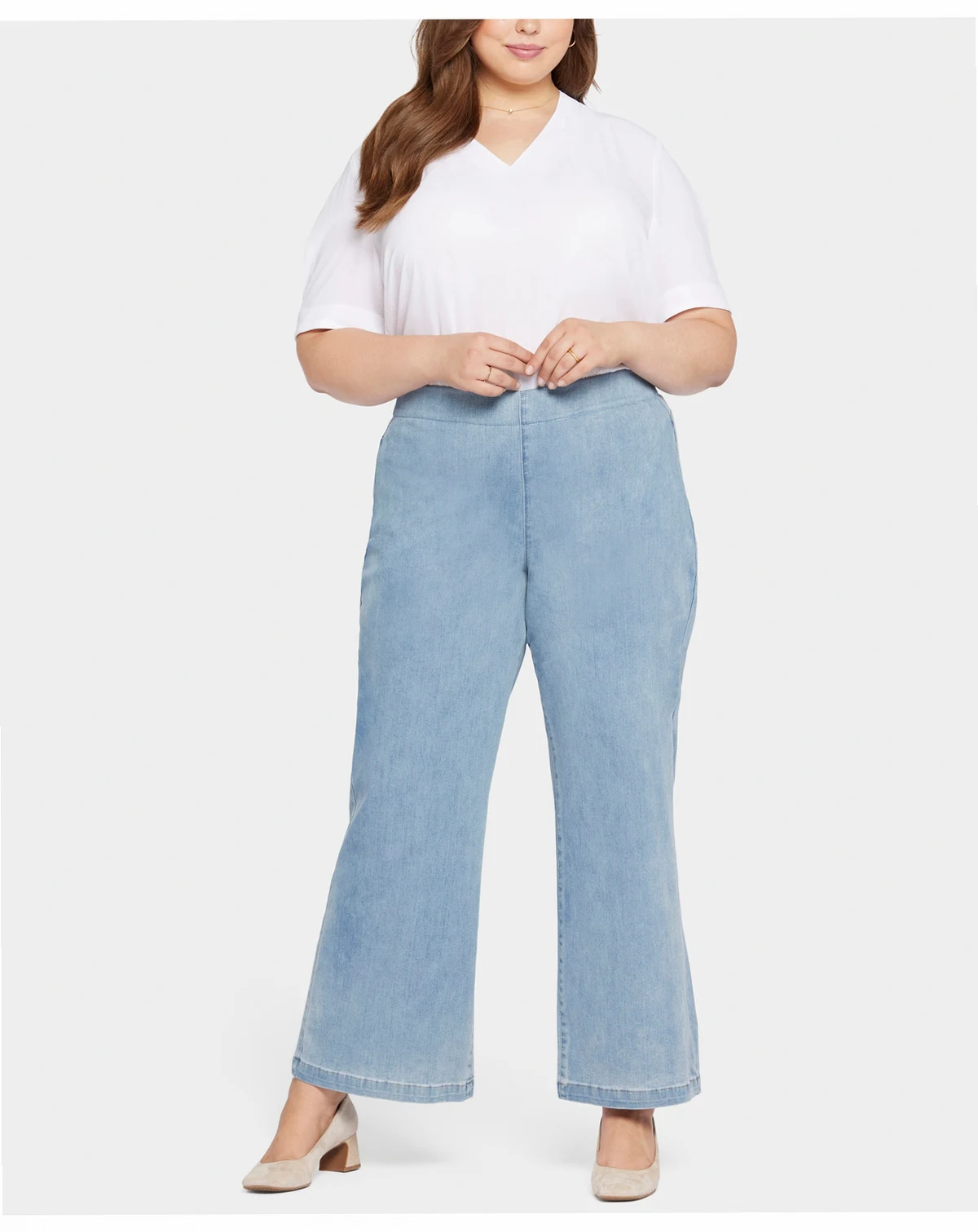 Plus Size Pull-On Teresa Wide Leg Jeans