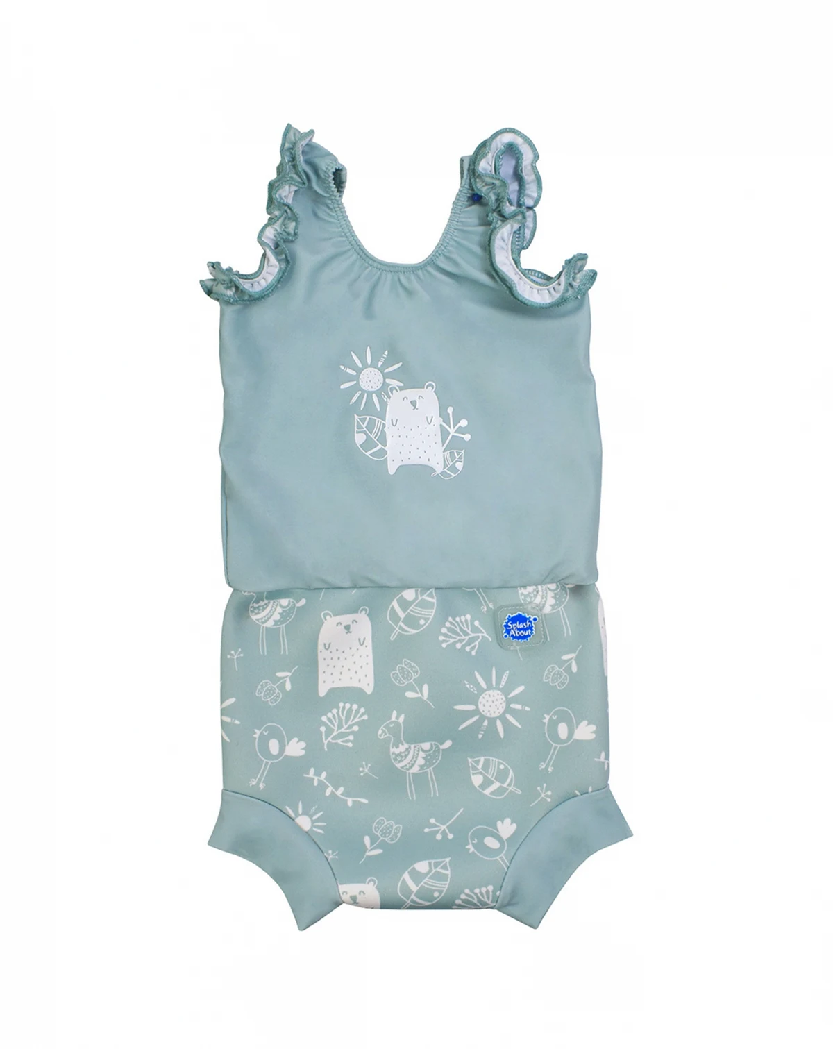 Baby Girls Happy Nappy Swimsuit with Swim Diaper