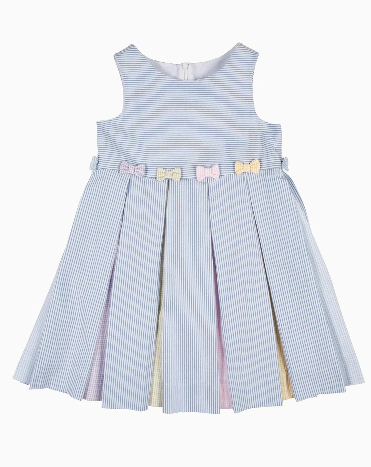 Toddler Girls Multicolor Seersucker Pleated Dress