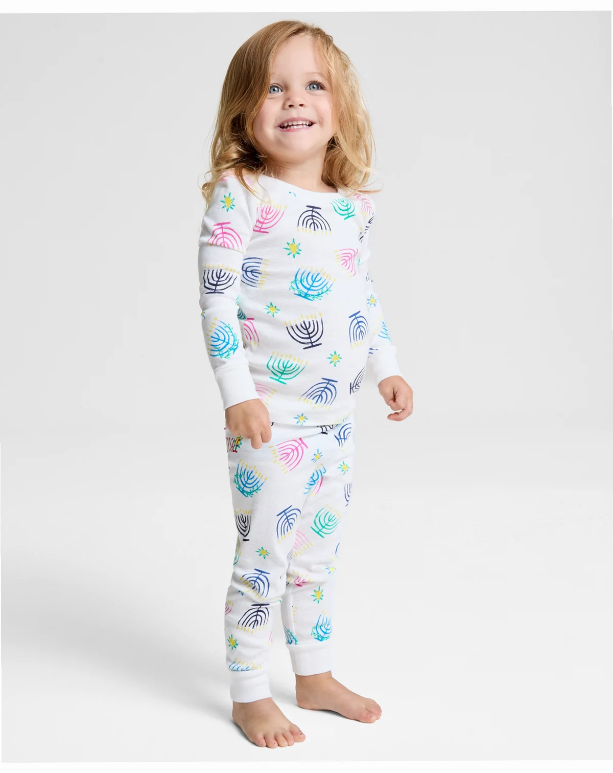 Toddler 12M-4T Multi Menorah Snug-Fit Pajama Set, Macy's Exclusive