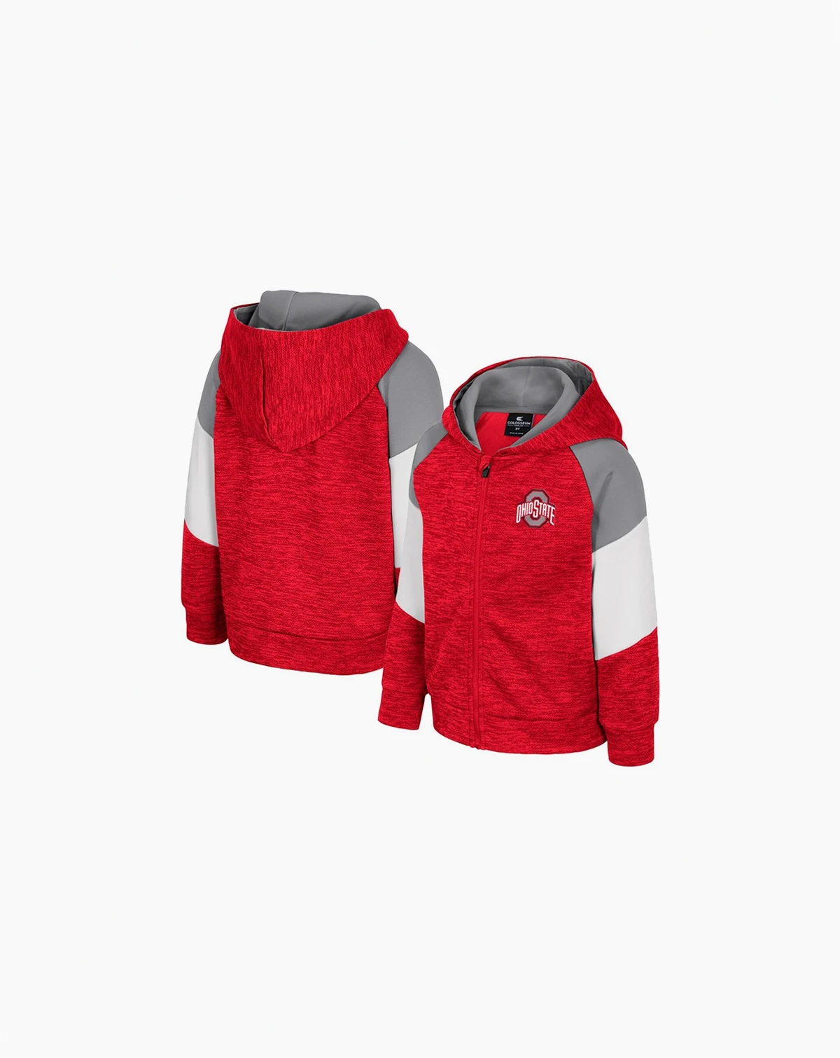 Toddler Scarlet Ohio State Buckeyes Spirit Hollow Full-Zip Hoodie