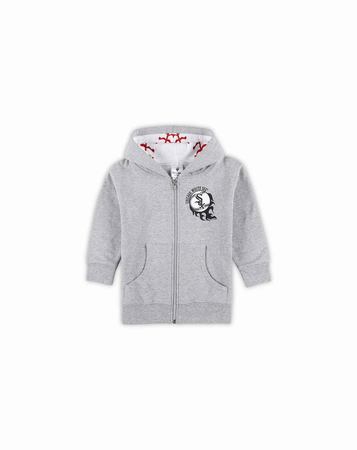 Toddler Heather Gray Chicago White Sox Baseball Full-Zip Hoodie Jacket