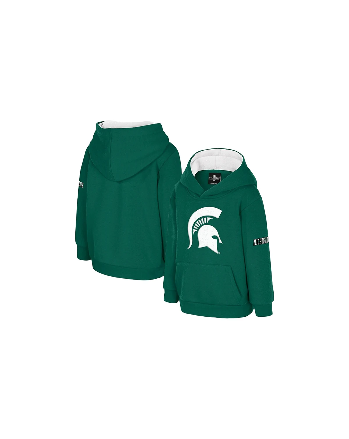 Toddler Green Michigan State Spartans Big Logo Volume Fleece Pullover Hoodie