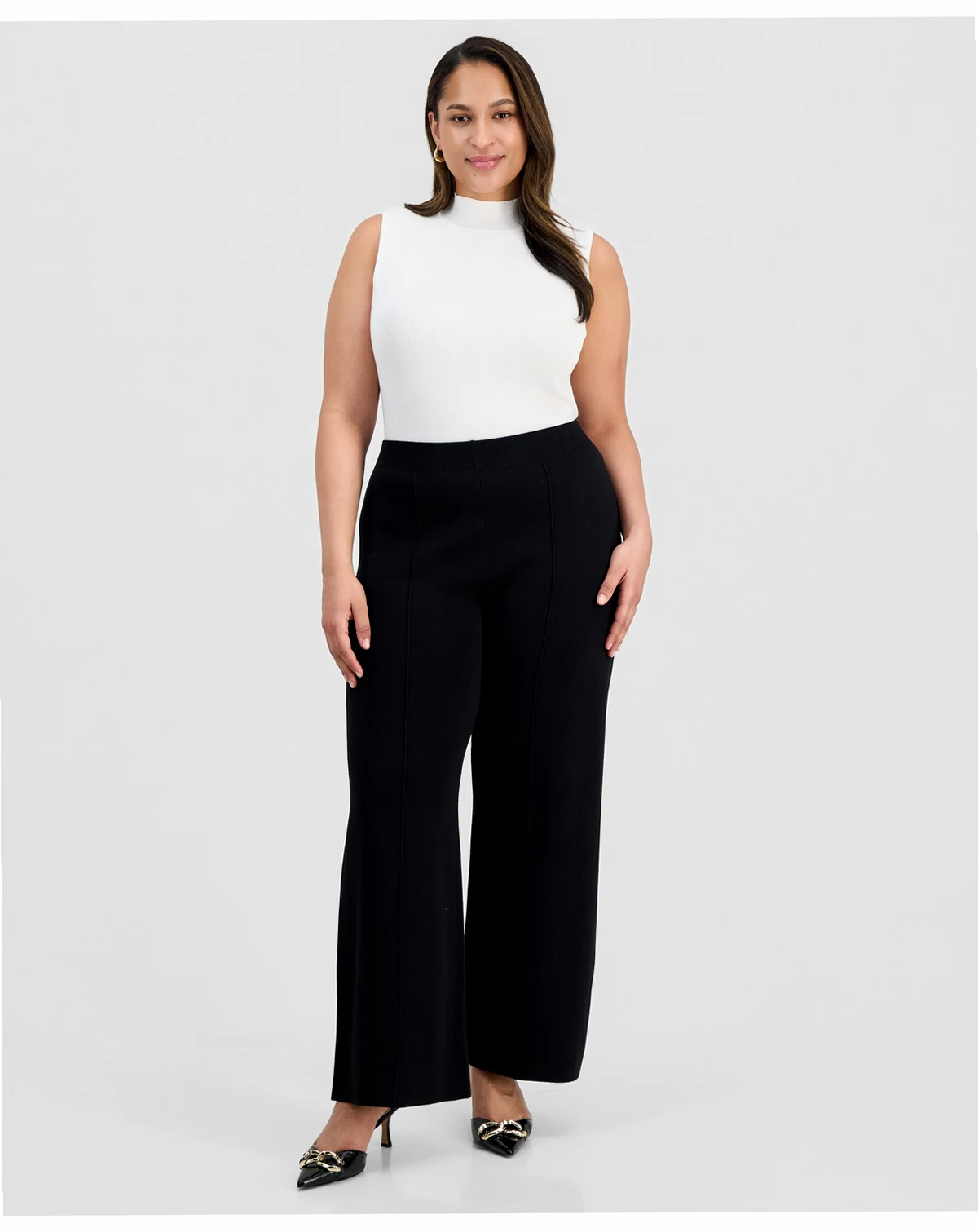 Plus Size Mid-Rise Sweater-Knit Pants