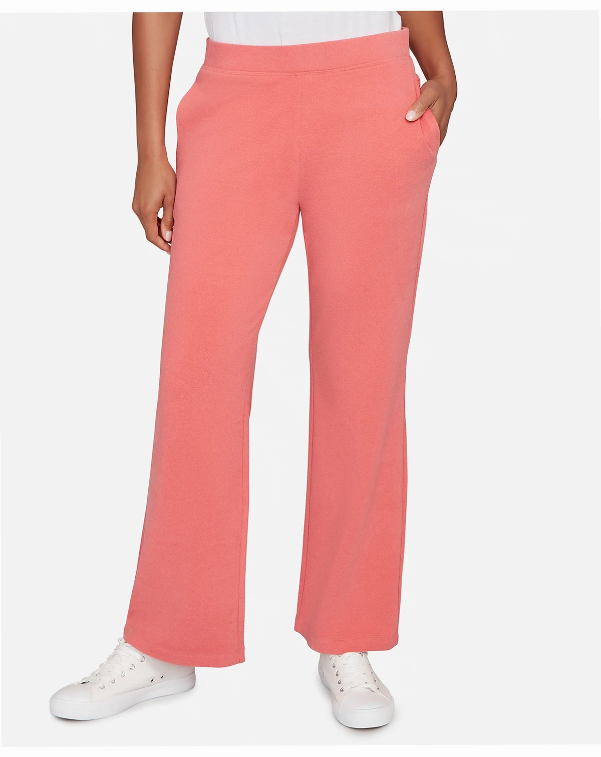 Petite Mid Rise Luxe Rib Knit Leisure Pants