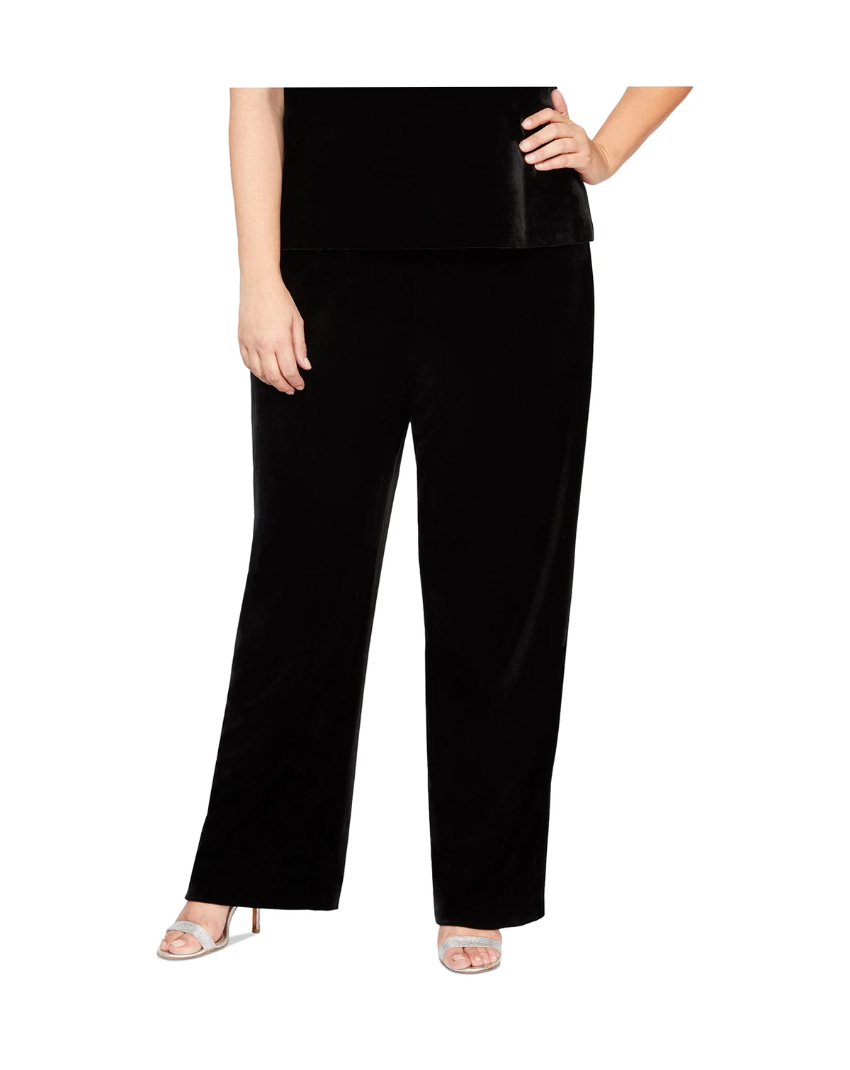 Plus Size High-Rise Pull-On Velvet Pants