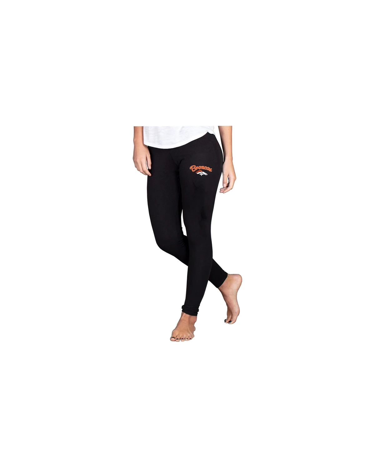 Women's Black Denver Broncos Lightweight Fraction Lounge Leggings