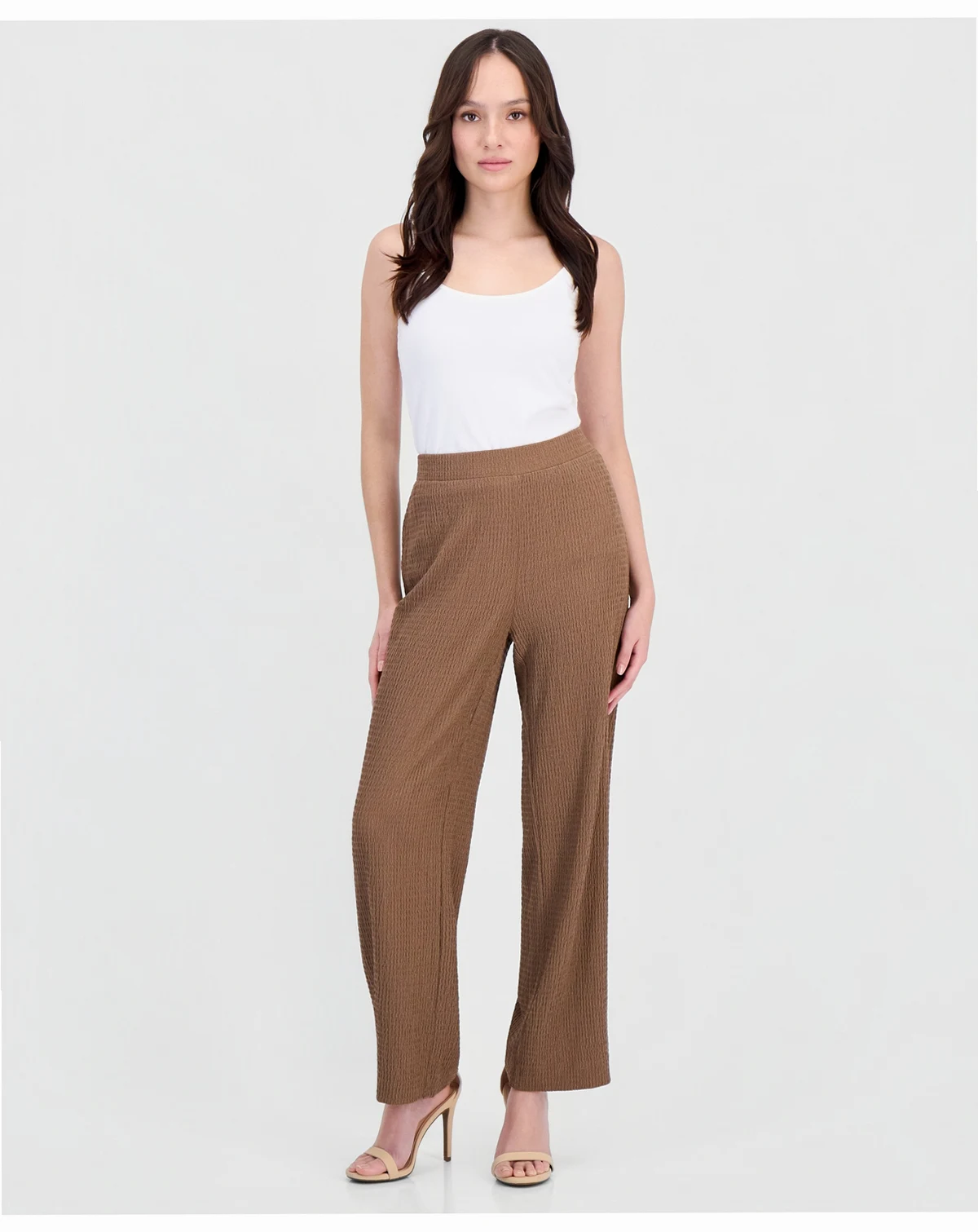 Petite Textured Knit Pull-On Pants