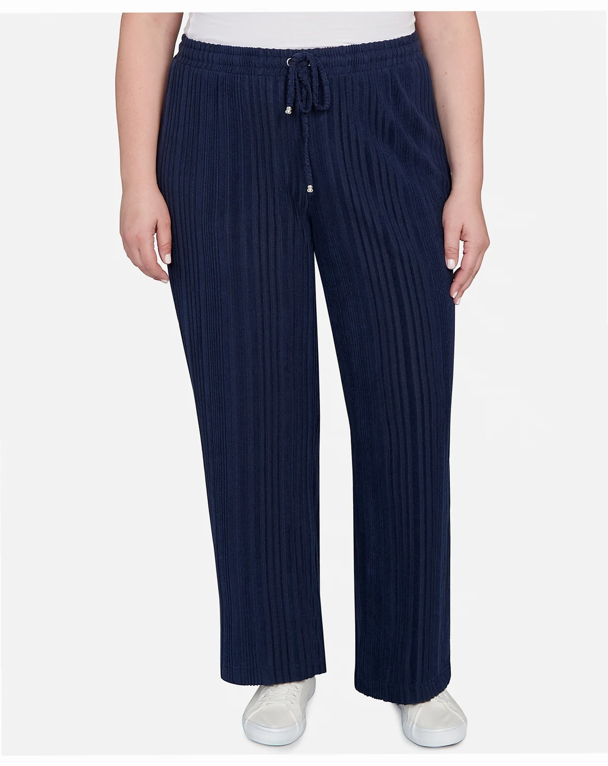 Plus Size Solid Textured Hachi Pants