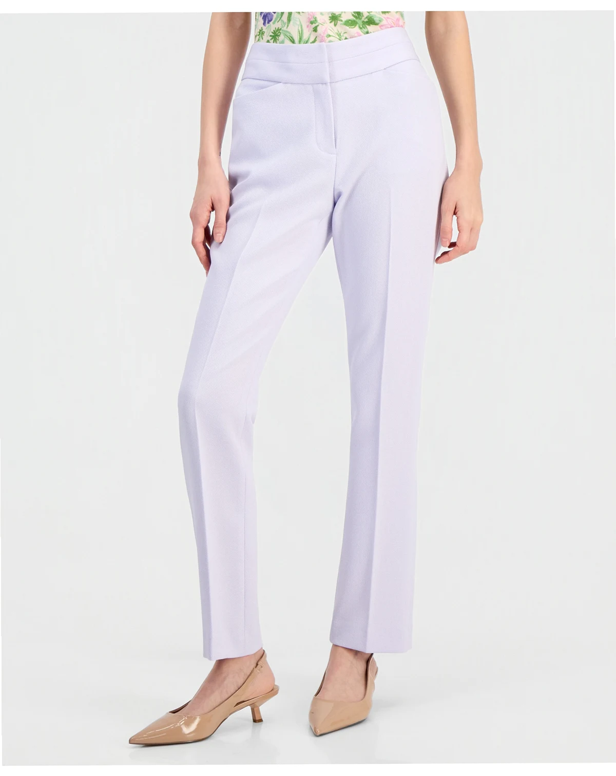 Women's Flat-Front Straight-Leg Pants