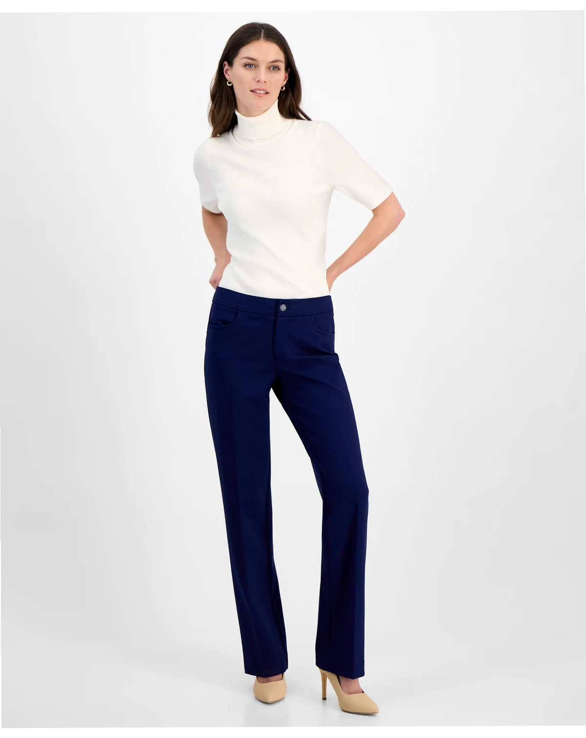 Petite Mid-Rise Bootcut Pants