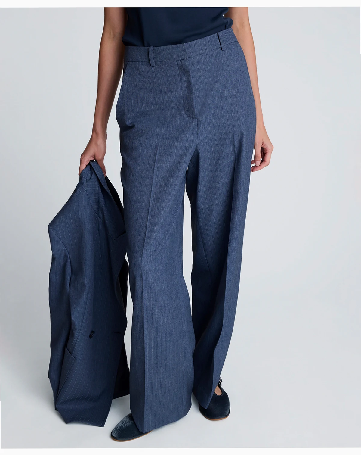 Women's Textured Pinstripe Flare Pants