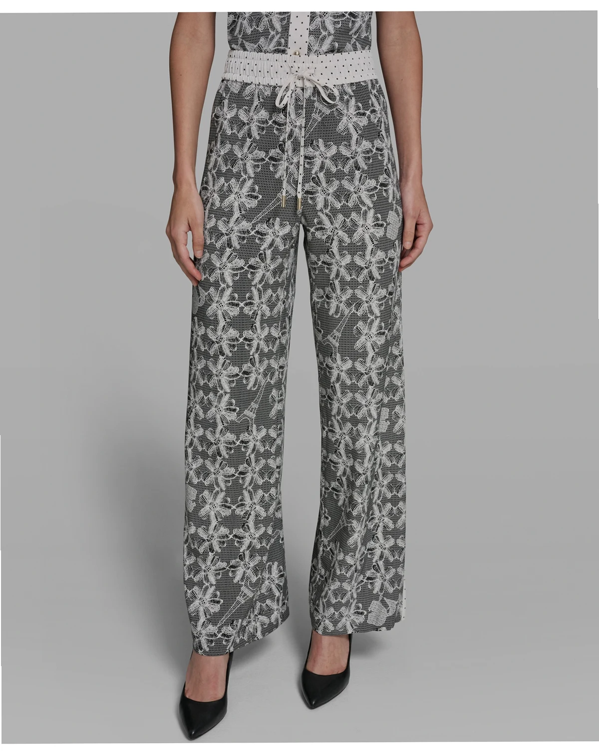 Women's Lace Print Soft Pull-On Pants