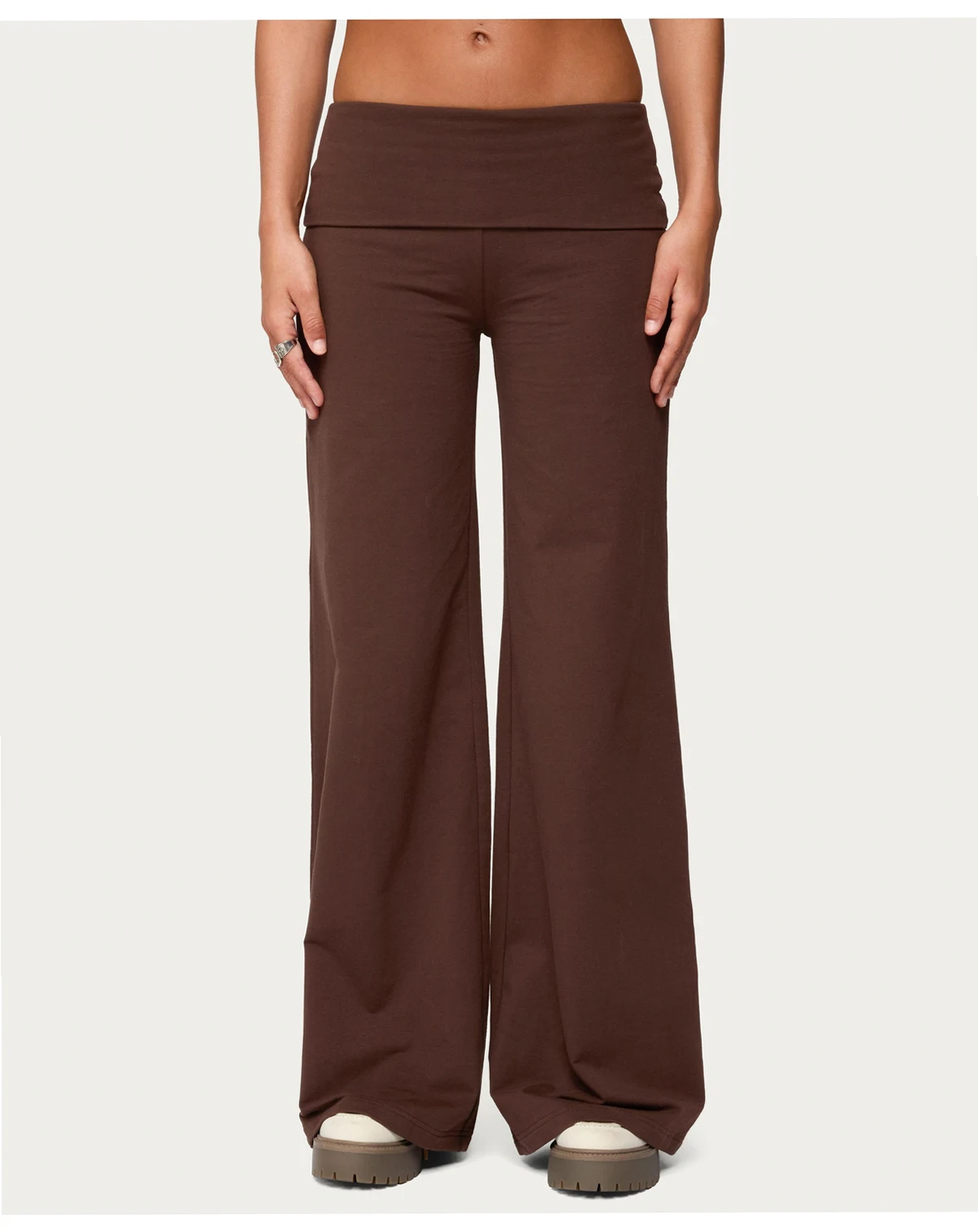Women's Wide Leg Fold Over Pants