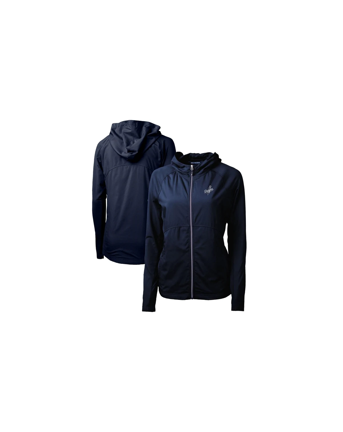 Women's Navy Los Angeles Dodgers Adapt Eco Knit Hybrid Raglan Full-Zip Hooded Jacket