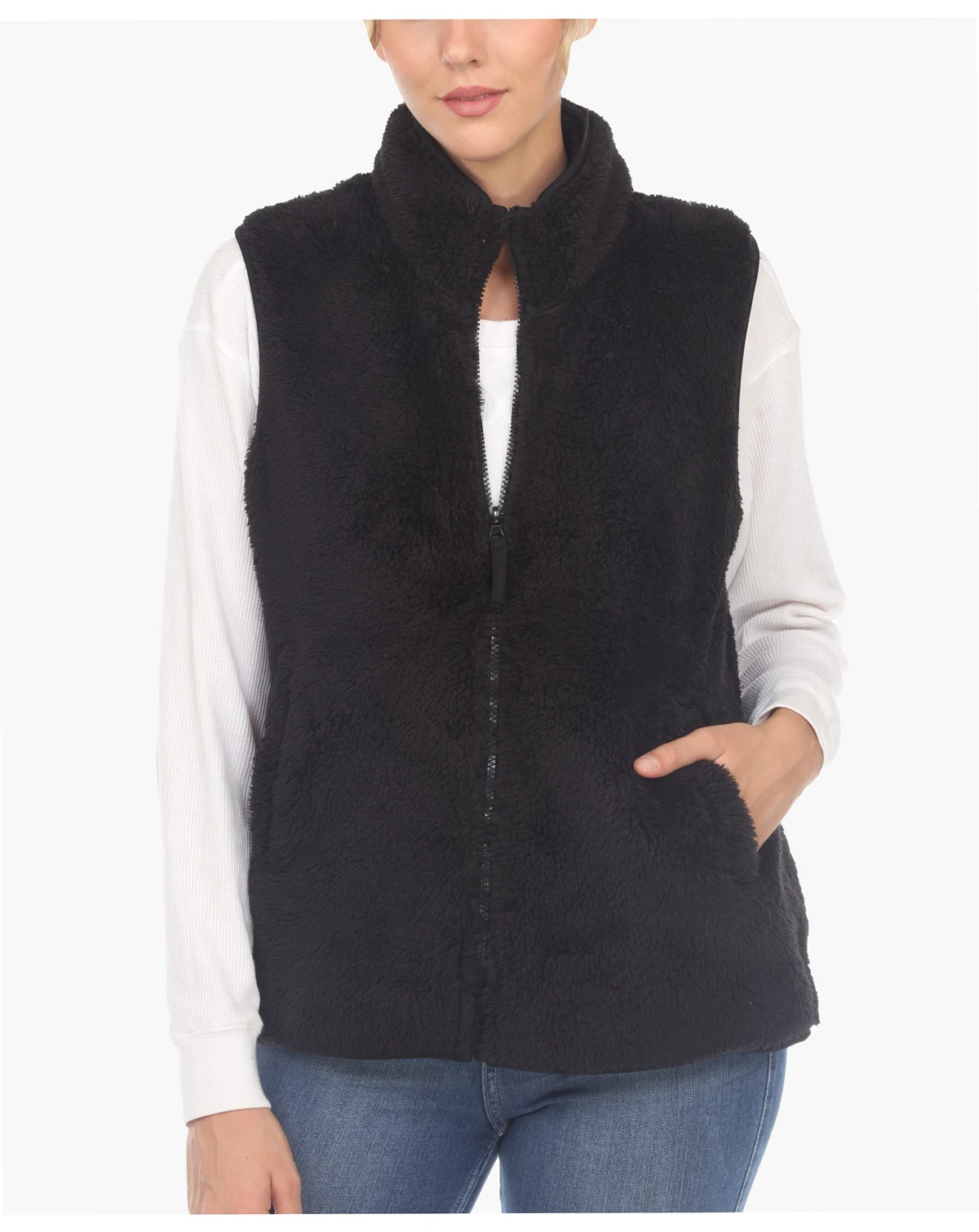 Women's Zip Up Sherpa Vest