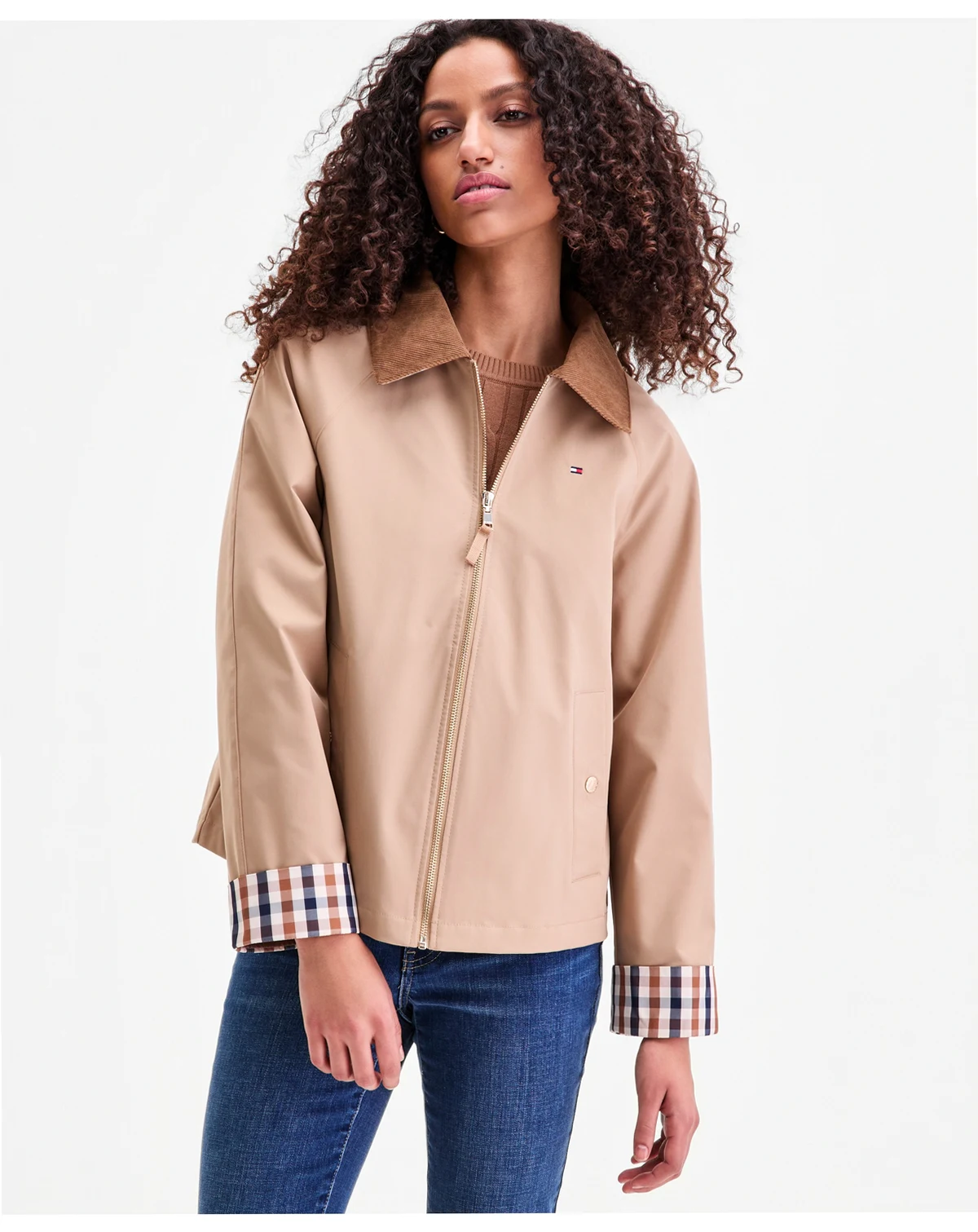 Petite Corduroy-Collar Barn Jacket