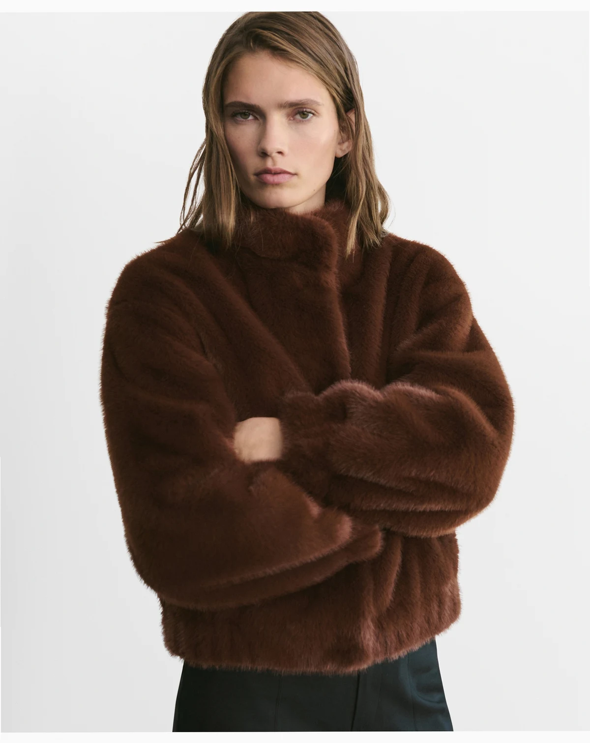 Women's Pockets Faux-Fur Jacket
